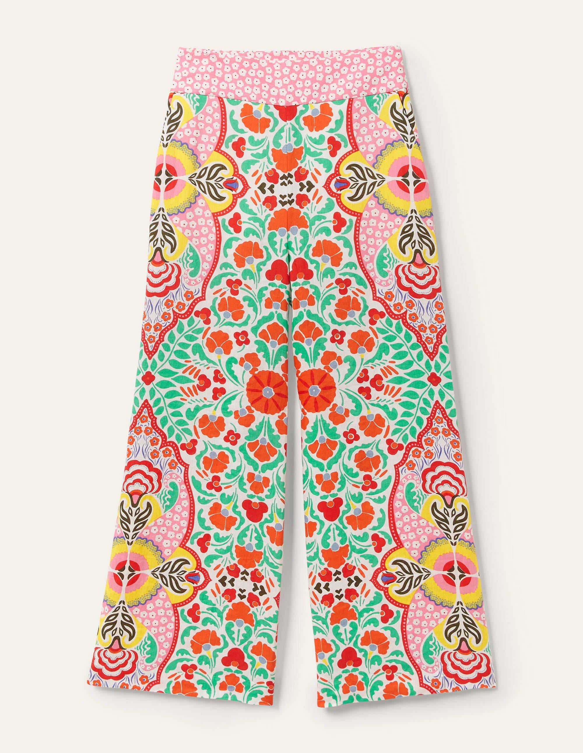 Gemusterte Leinenhose-Bunt, Blumenmuster - Image 5