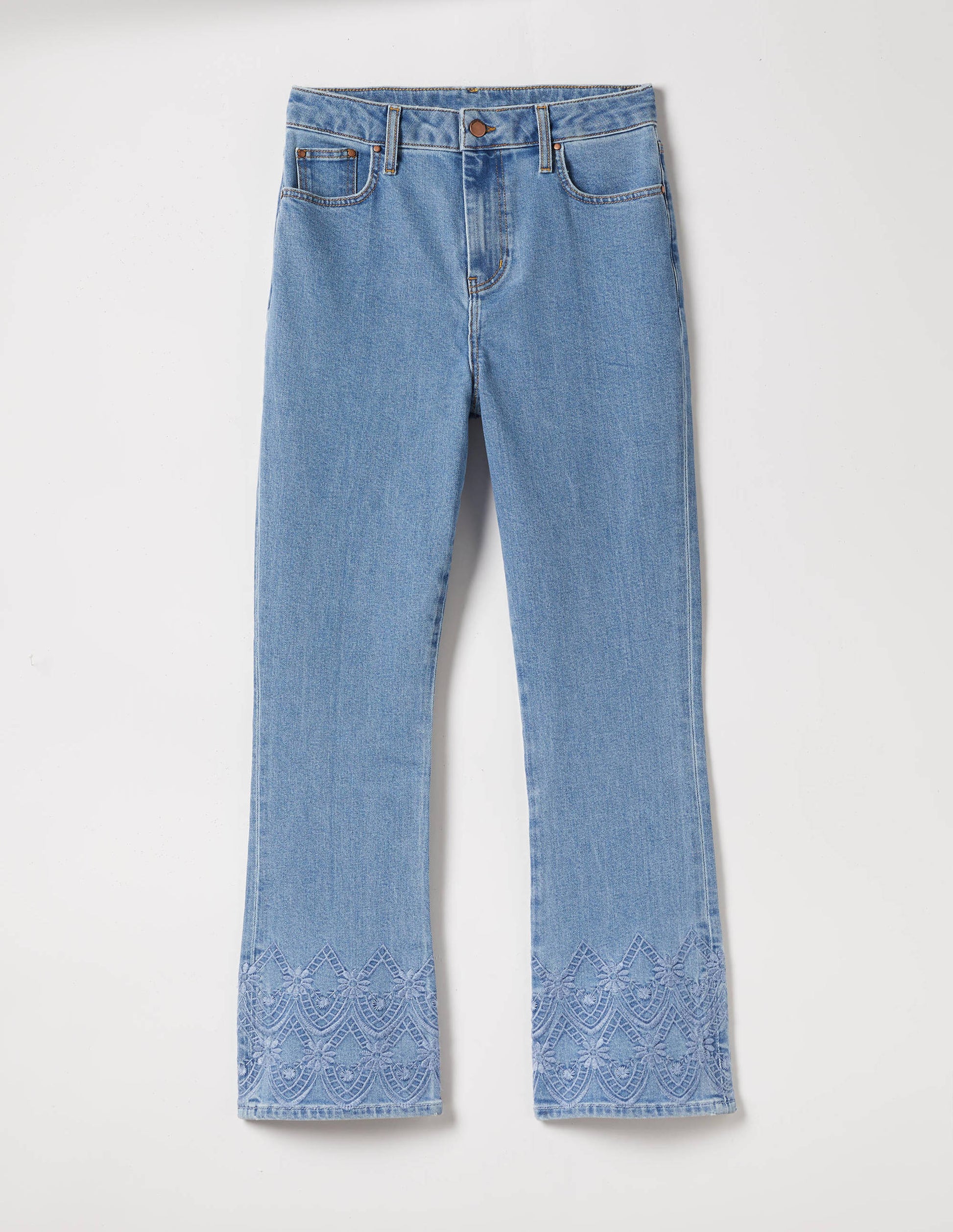 7/8-Jeans mit Schlag-Helles Vintageblau, Stickerei-6