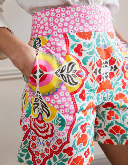 Georgina Leinenshorts-Bunt, Blumenmuster-2