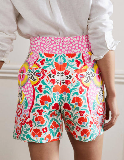 Georgina Leinenshorts-Bunt, Blumenmuster-3