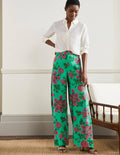 Zoe Palazzo-Hose mit weitem Bein-Ming-Grün, Wildblumen
