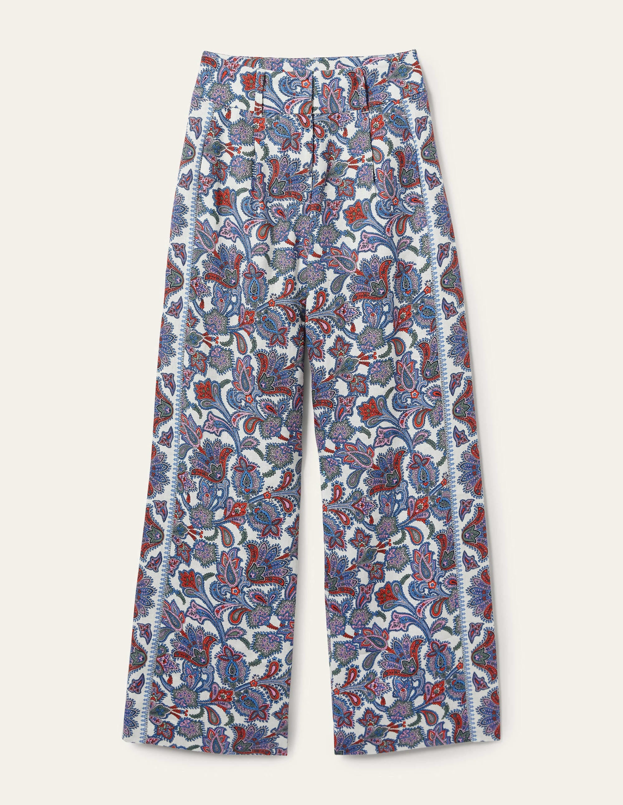 Pantalon large en lin-Multi, motif Paisley Bud - Image 5