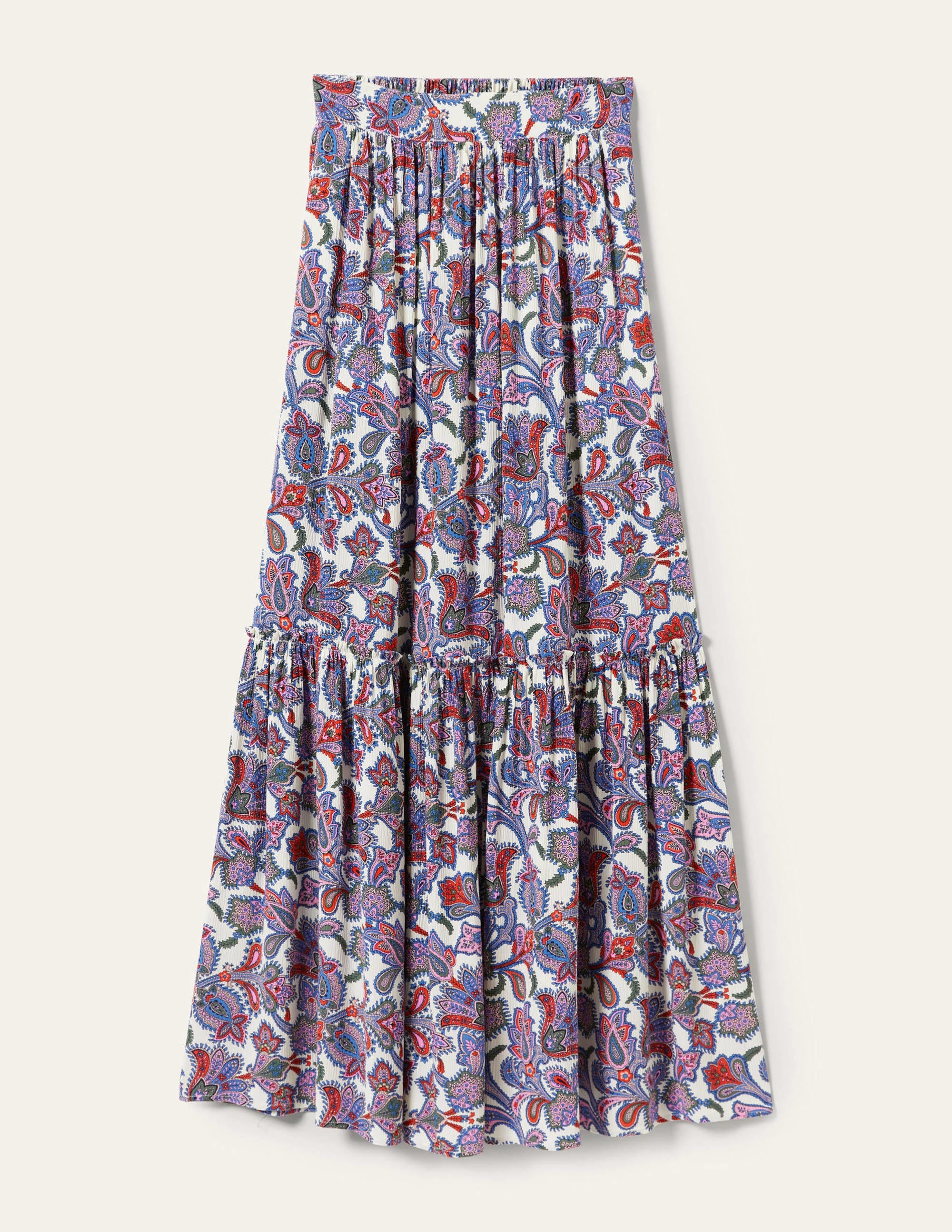 Grace Crinkle Maxi Skirt-Ivory, Paisley Bud - Image 6
