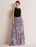 Grace Crinkle Maxi Skirt-Ivory, Paisley Bud
