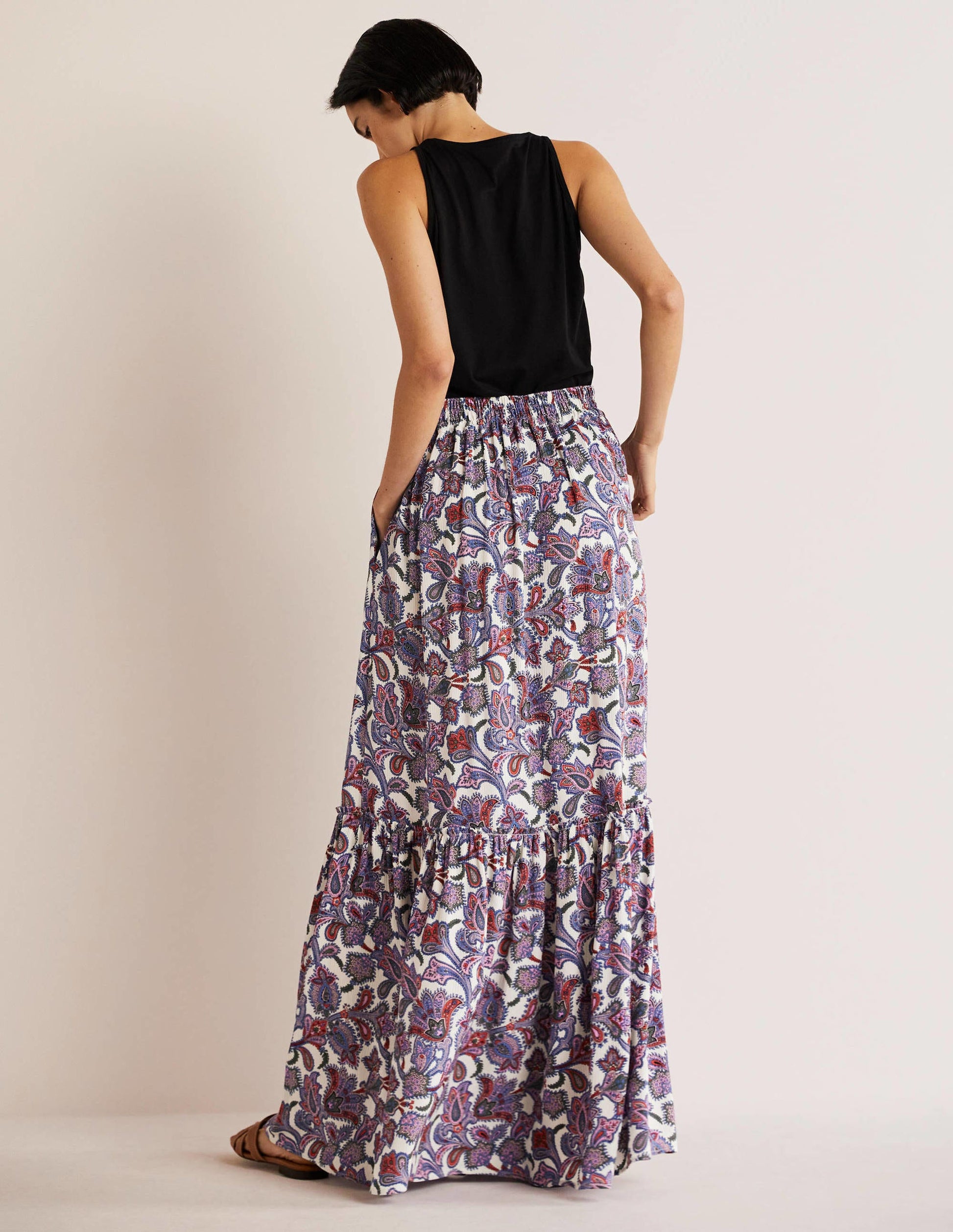 Grace Crinkle Maxi Skirt-Ivory, Paisley Bud-3