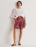 Grace Crinkle Shorts-French Navy, Ikat Charm