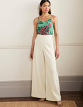 Pantalon palazzo taille haute-Ivoire