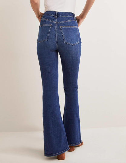 HIGH RISE FITTED FLARE-Mid Vintage-3