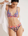 Ithaca Bikinihose mit Einsatz-Navy, Chintz-Blumen