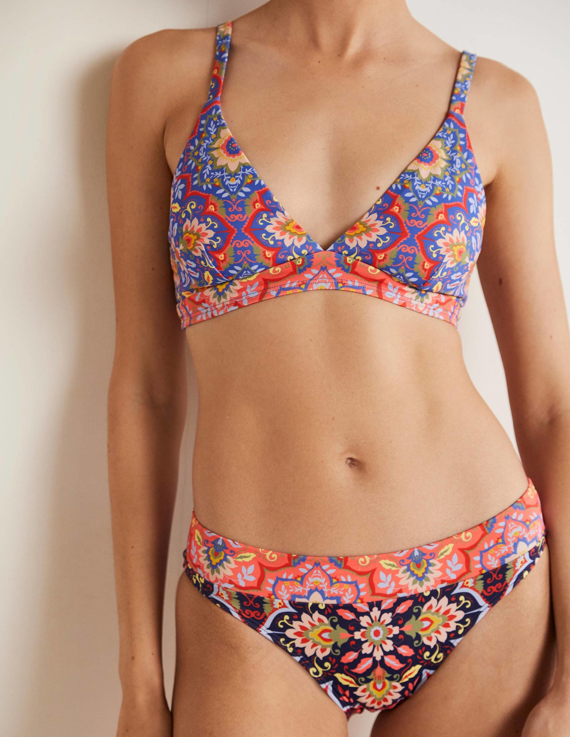 Arezzo Bikinioberteil mit V-Ausschnitt-Französisches Navy, Bloomsbury-Muster-4