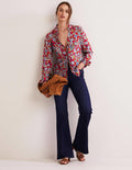 Chemise en soie-Rouge aurore, motif Paisley Bud
