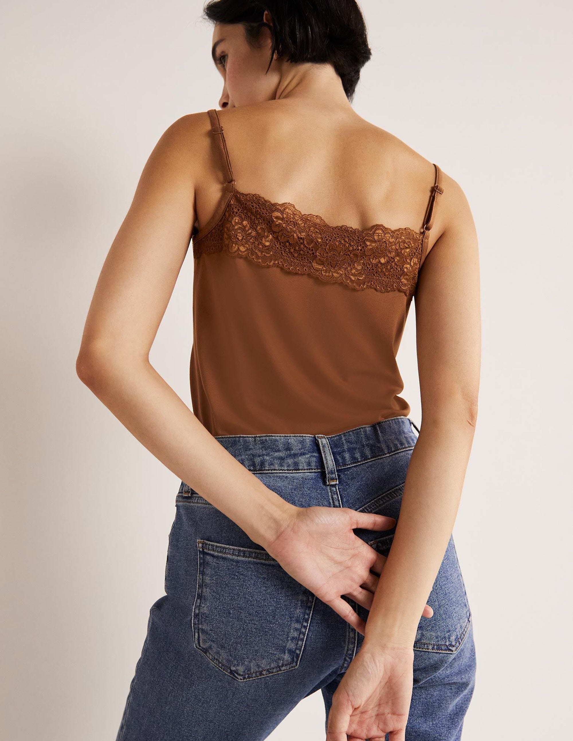 Caraco avec dentelle-Marron moyen - Image 3