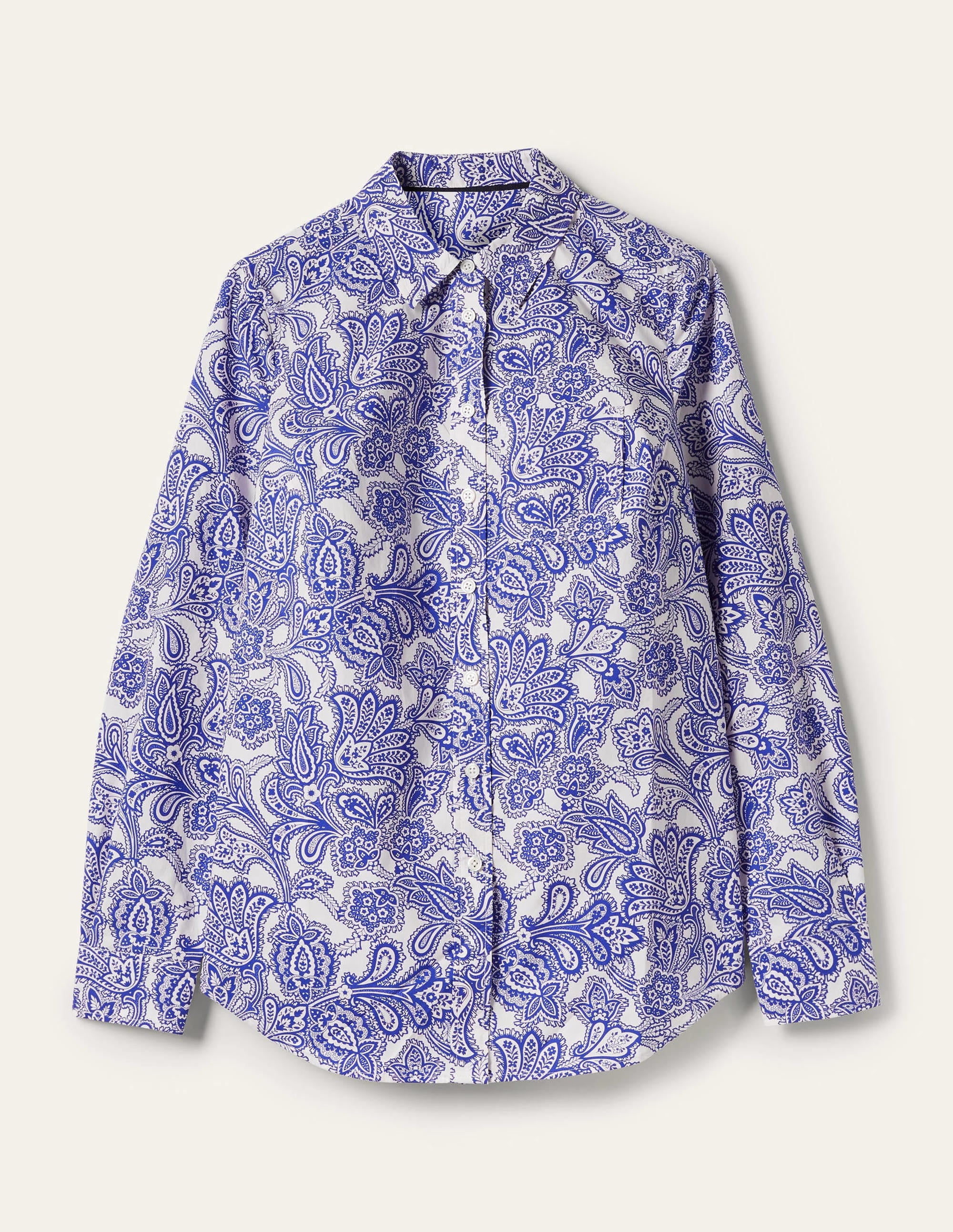 Klassisches Baumwollhemd-Meeresblau, Paisley-Knospen - Image 6