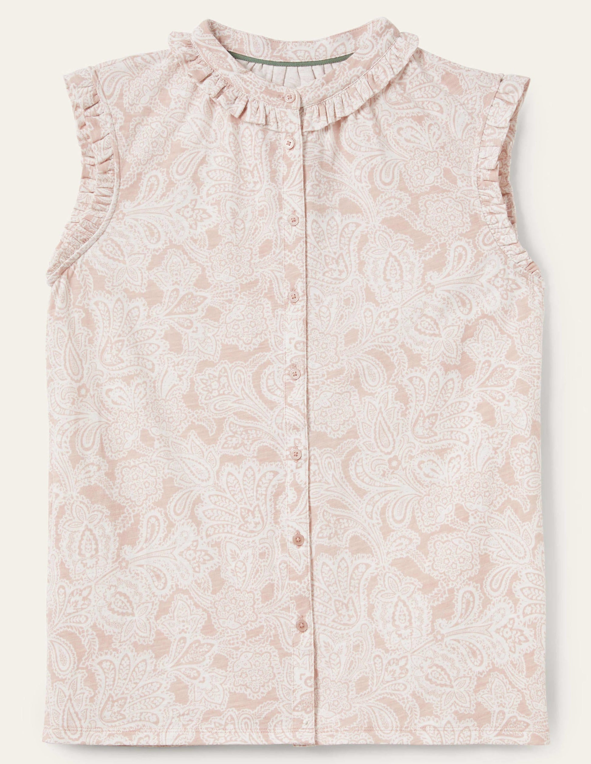 Chemise Daphne sans manches volantée-Milkshake, motif Paisley Bud-7