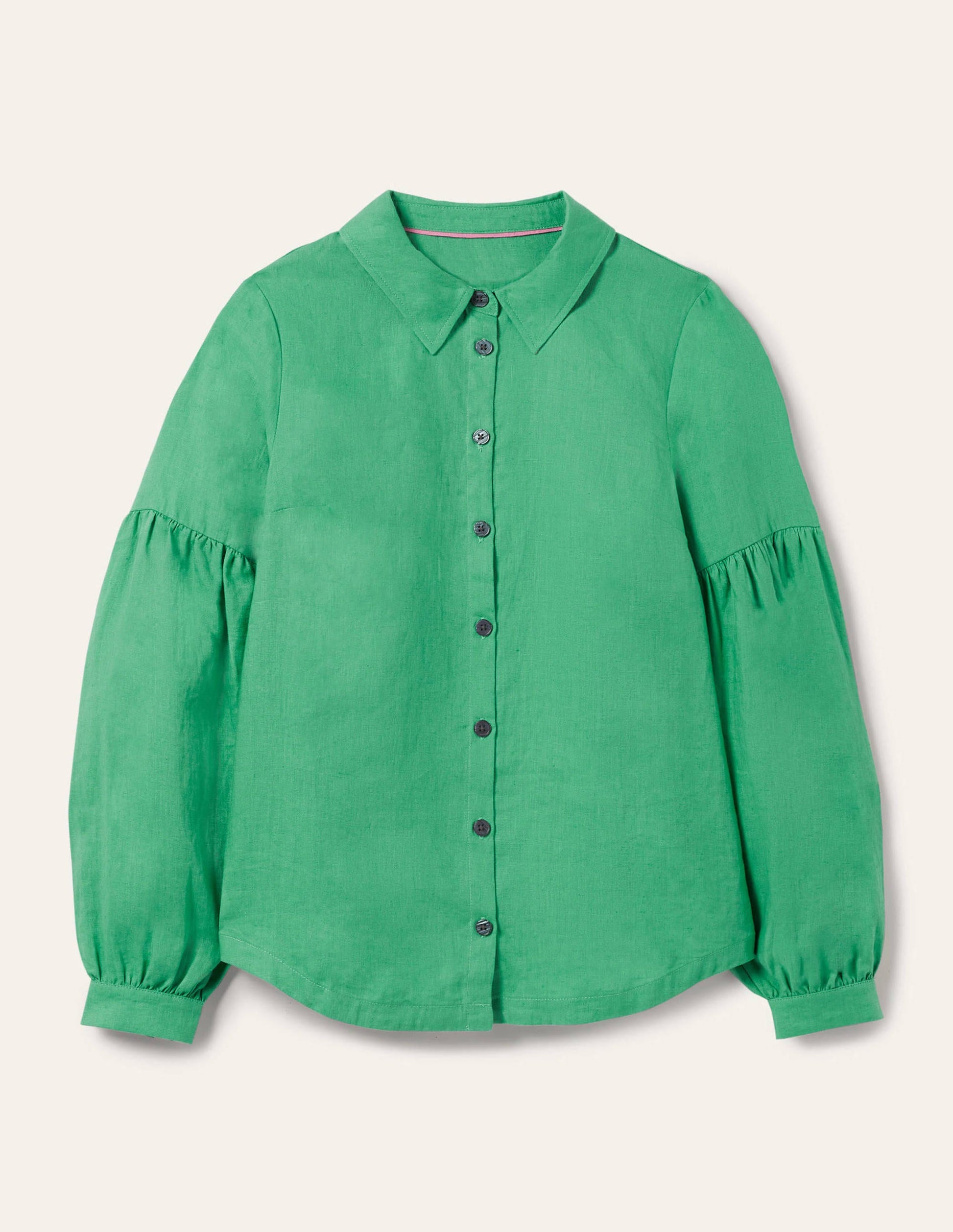 Anna Leinenhemd mit Blousonärmeln-Grüne Lagune-6