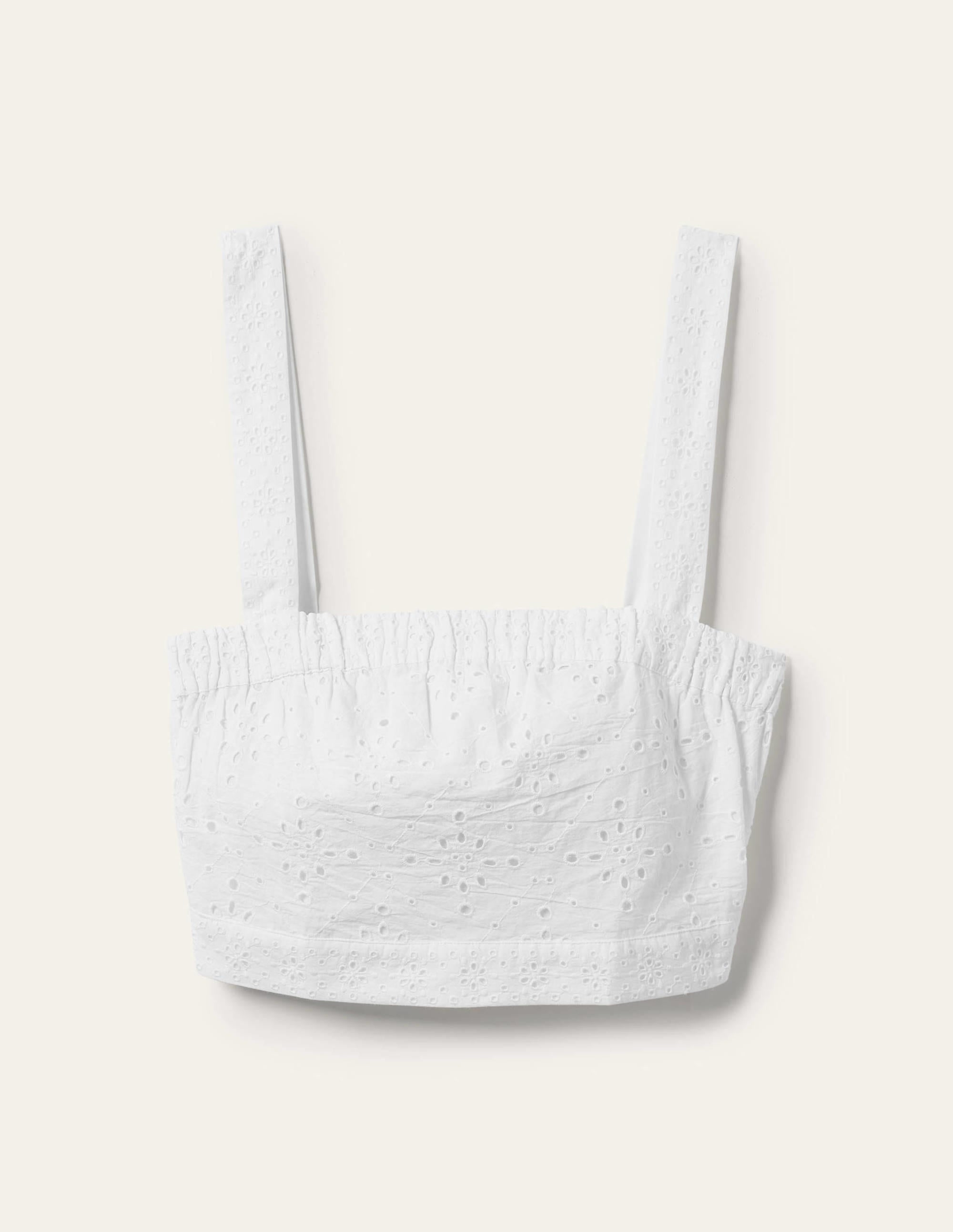 Top court en coton-Broderie anglaise blanche - Image 6