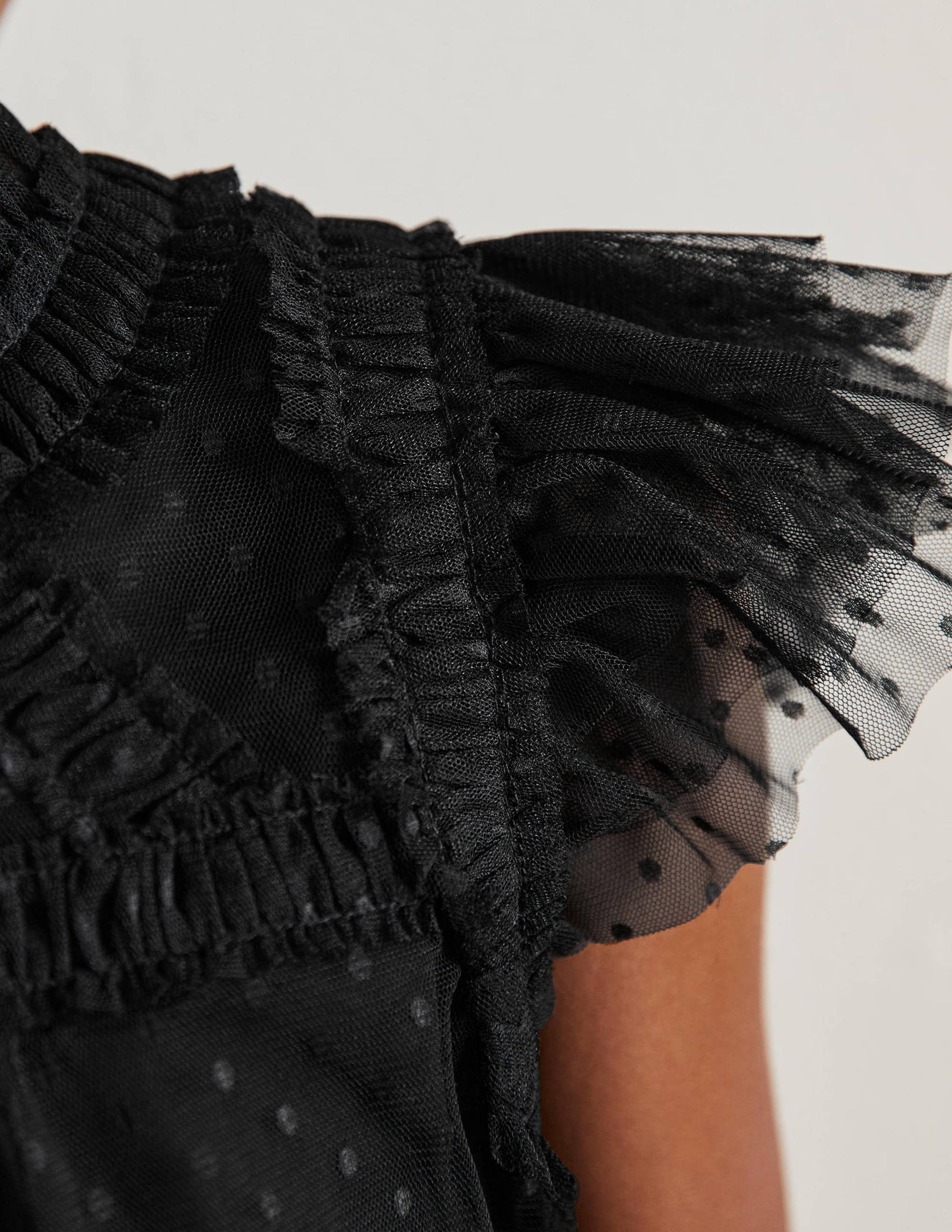 Edie Sleeveless Tulle Top-Black-2