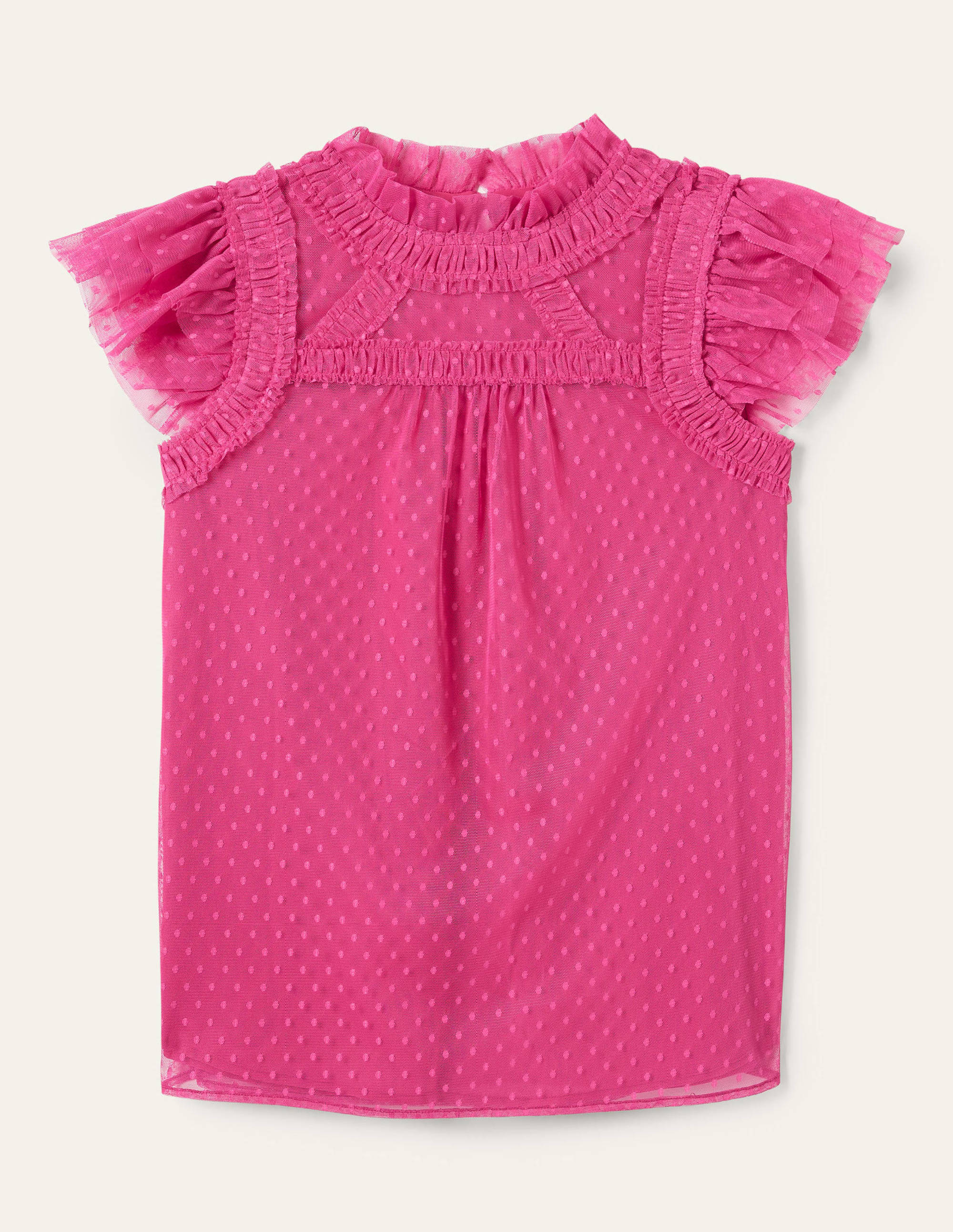 Edie Ärmelloses Tülloberteil-Pink - Image 5