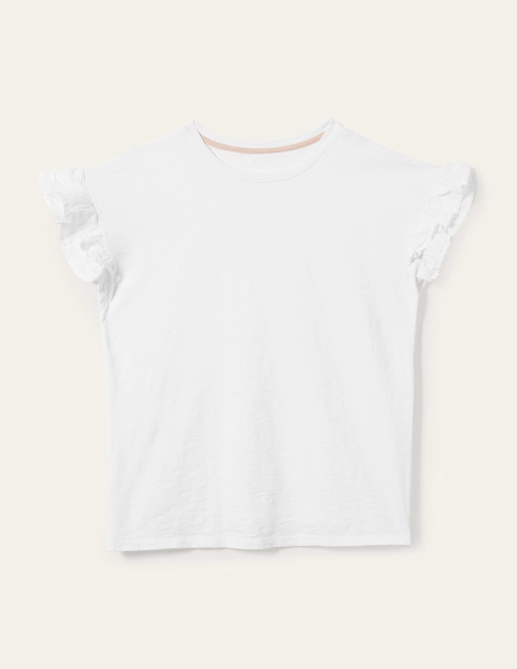 Web-T-Shirt mit Rüschenärmeln-Weiß - Image 6