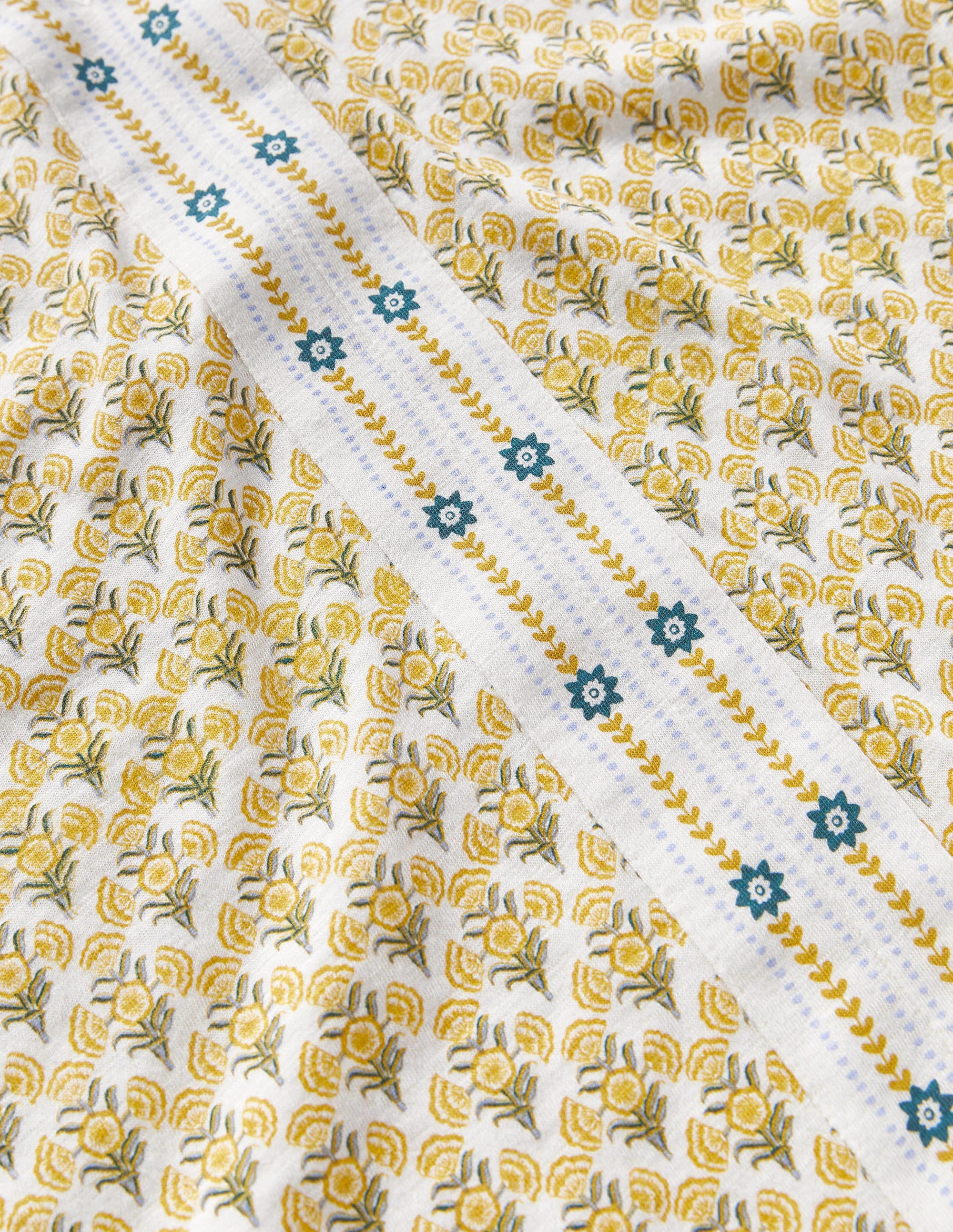 Gemustertes Jerseyoberteil mit gekerbtem Ausschnitt-Olivenölgelb, Geometrisches Blumenmuster - Image 7