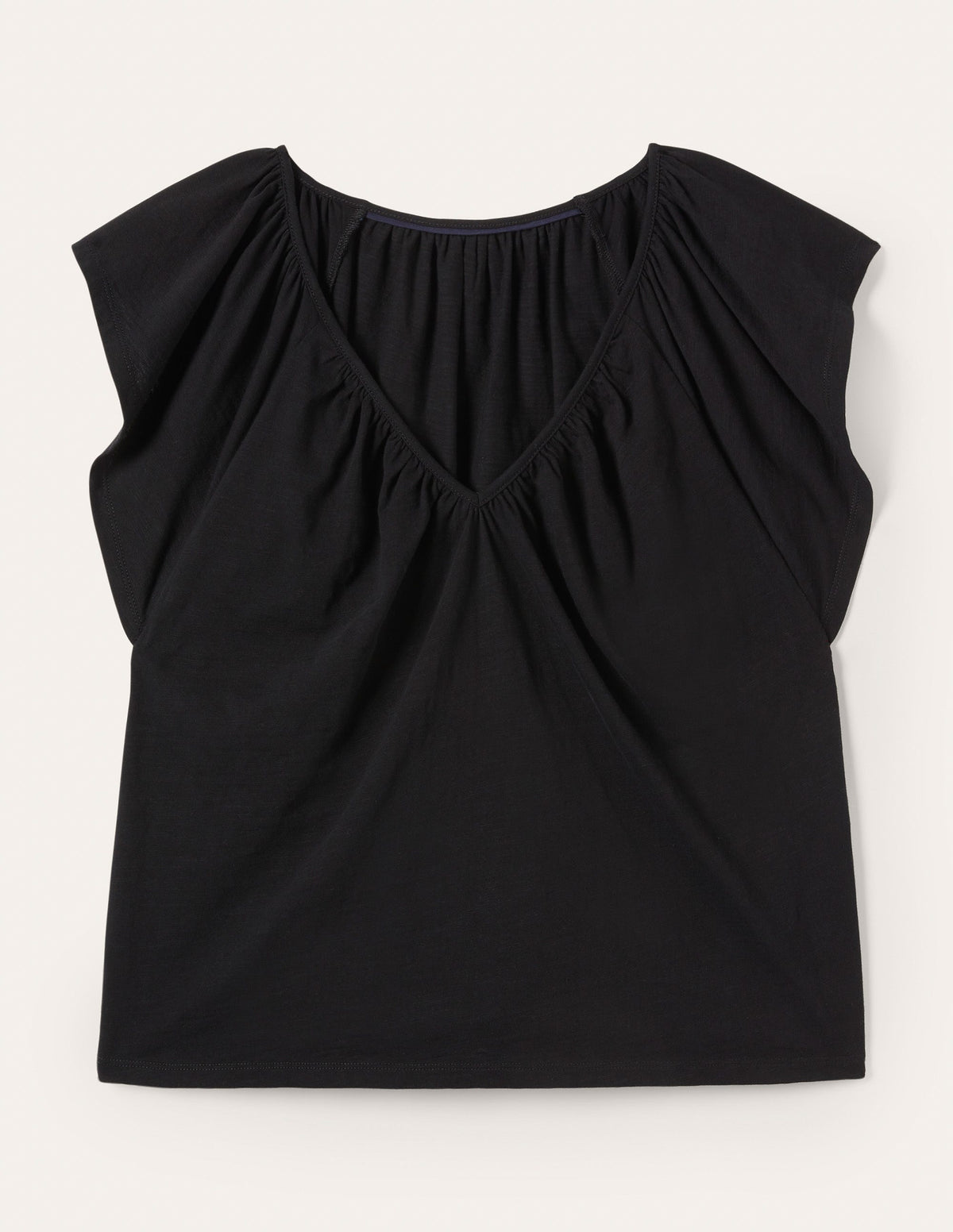 Flutter Sleeve V-neck T-shirt-Black - Image 6