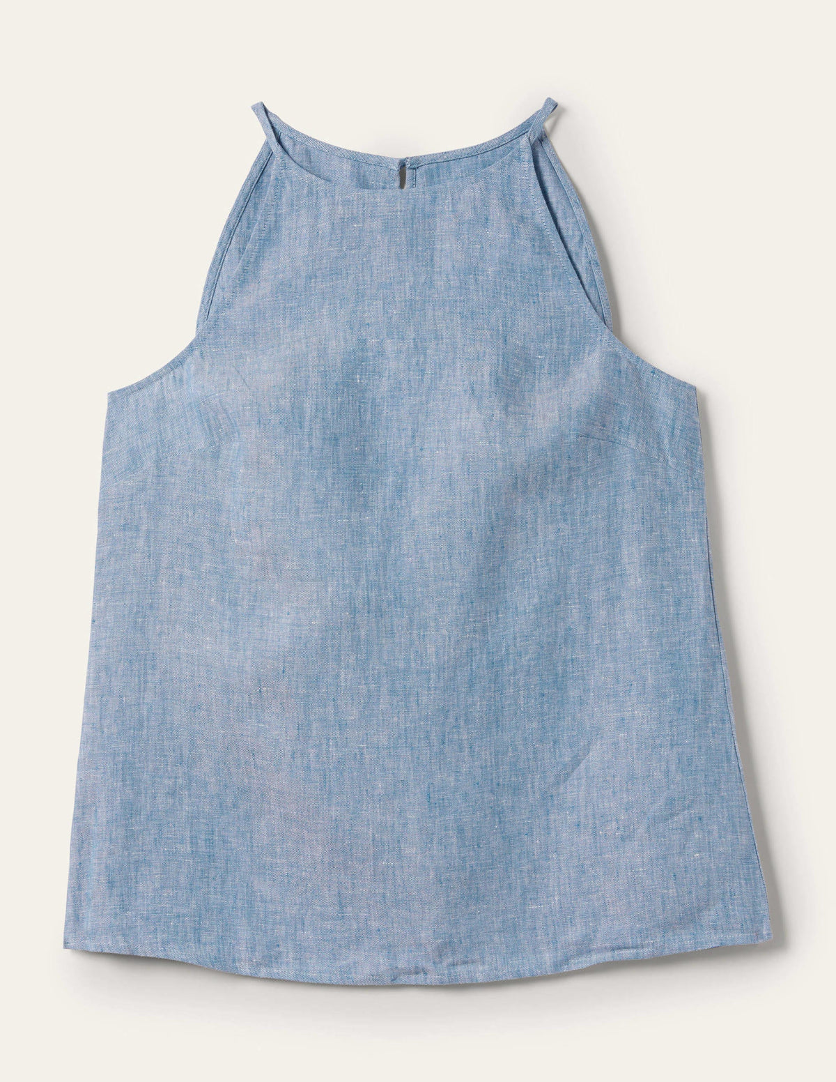 Neckholder-Top aus Leinen-Faux-Uni - Image 5