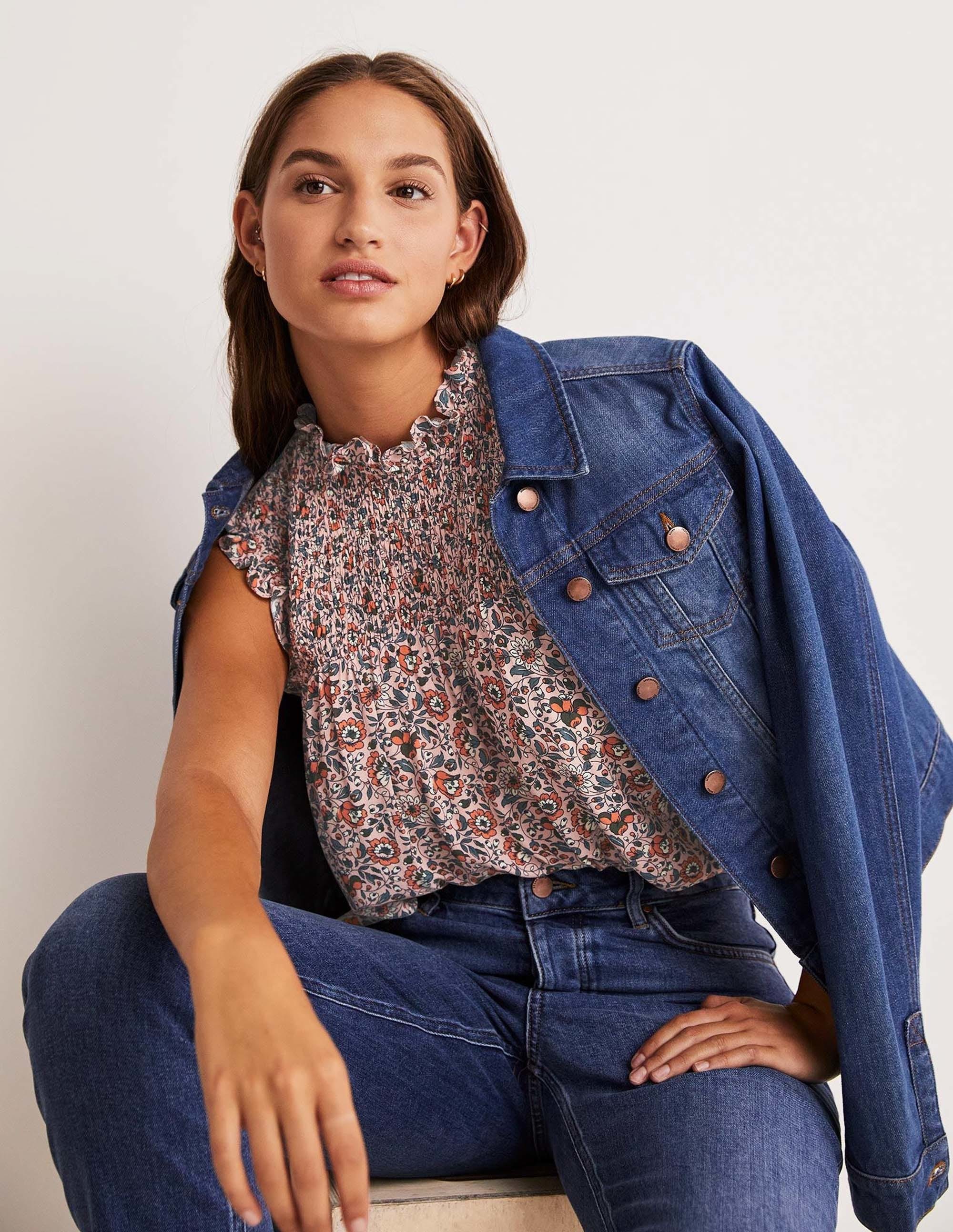 Top sans manches à smocks-Milkshake, motif Botanic Meadow - Image 8
