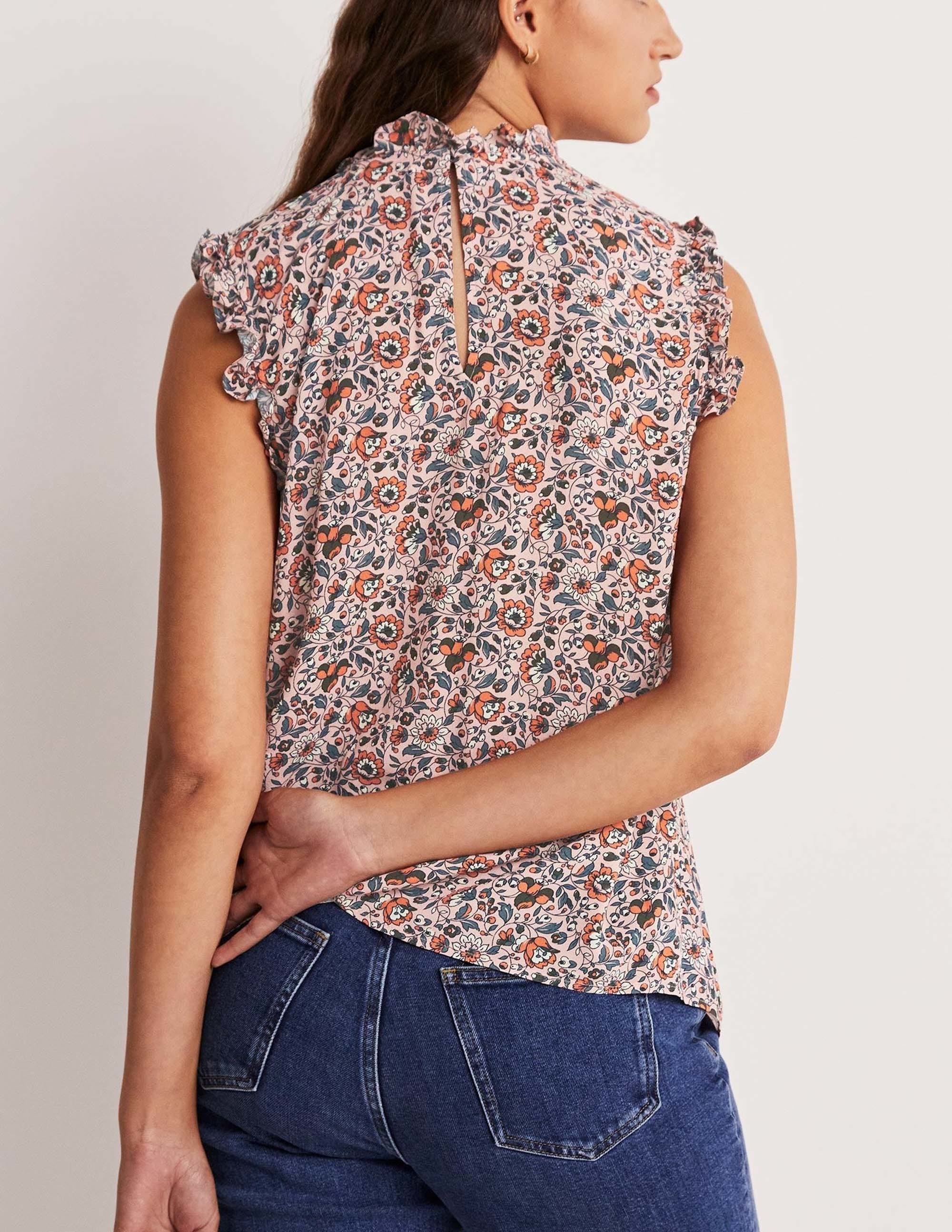 Top sans manches à smocks-Milkshake, motif Botanic Meadow - Image 3