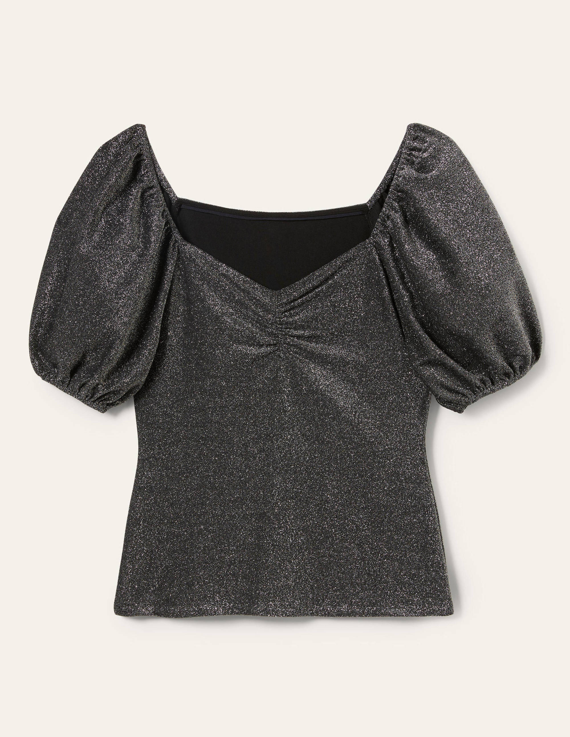 Ruched Sparkle Jersey Top-Silver Sparkle - Image 6