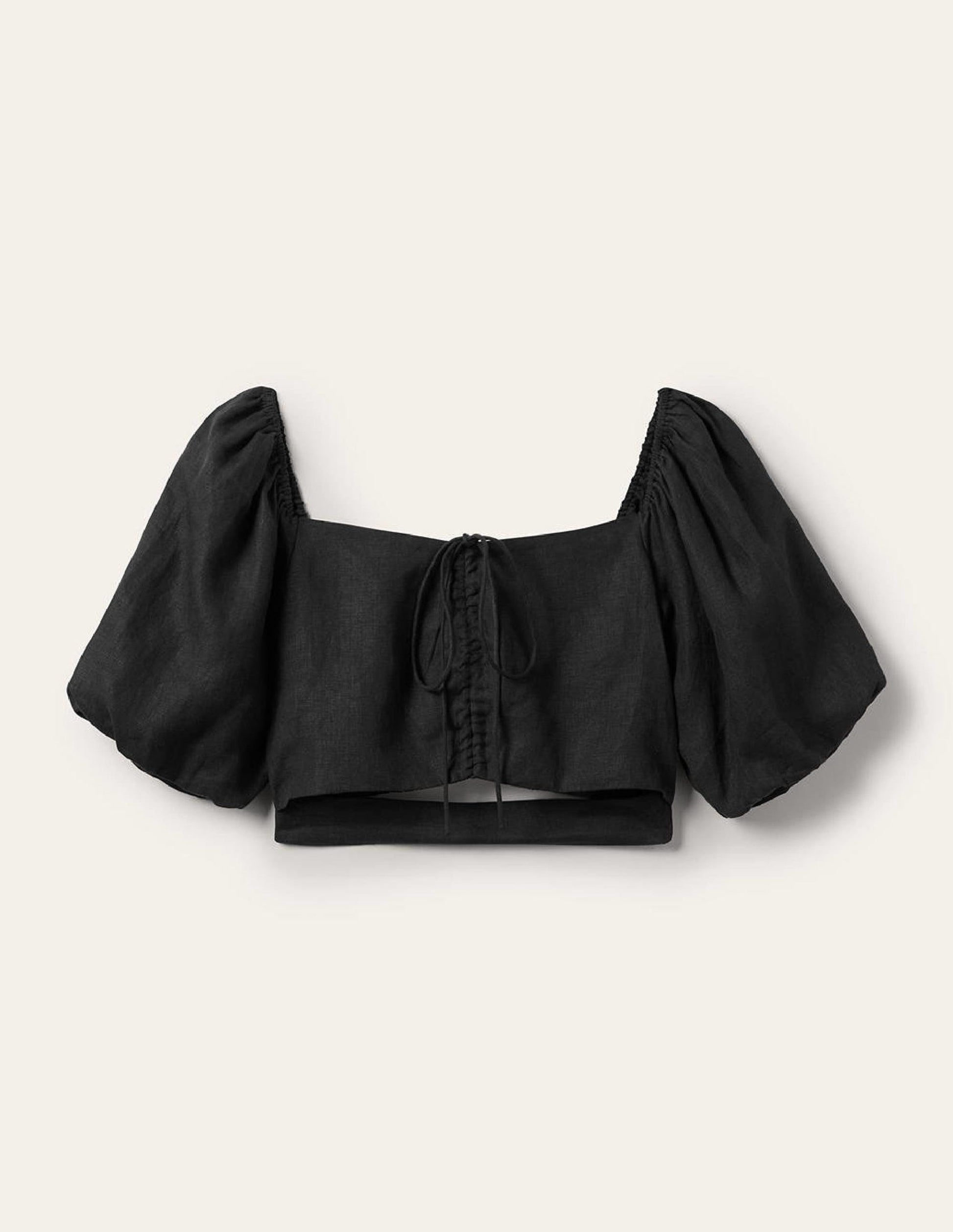 Top court dos nu avec découpes-Noir-6