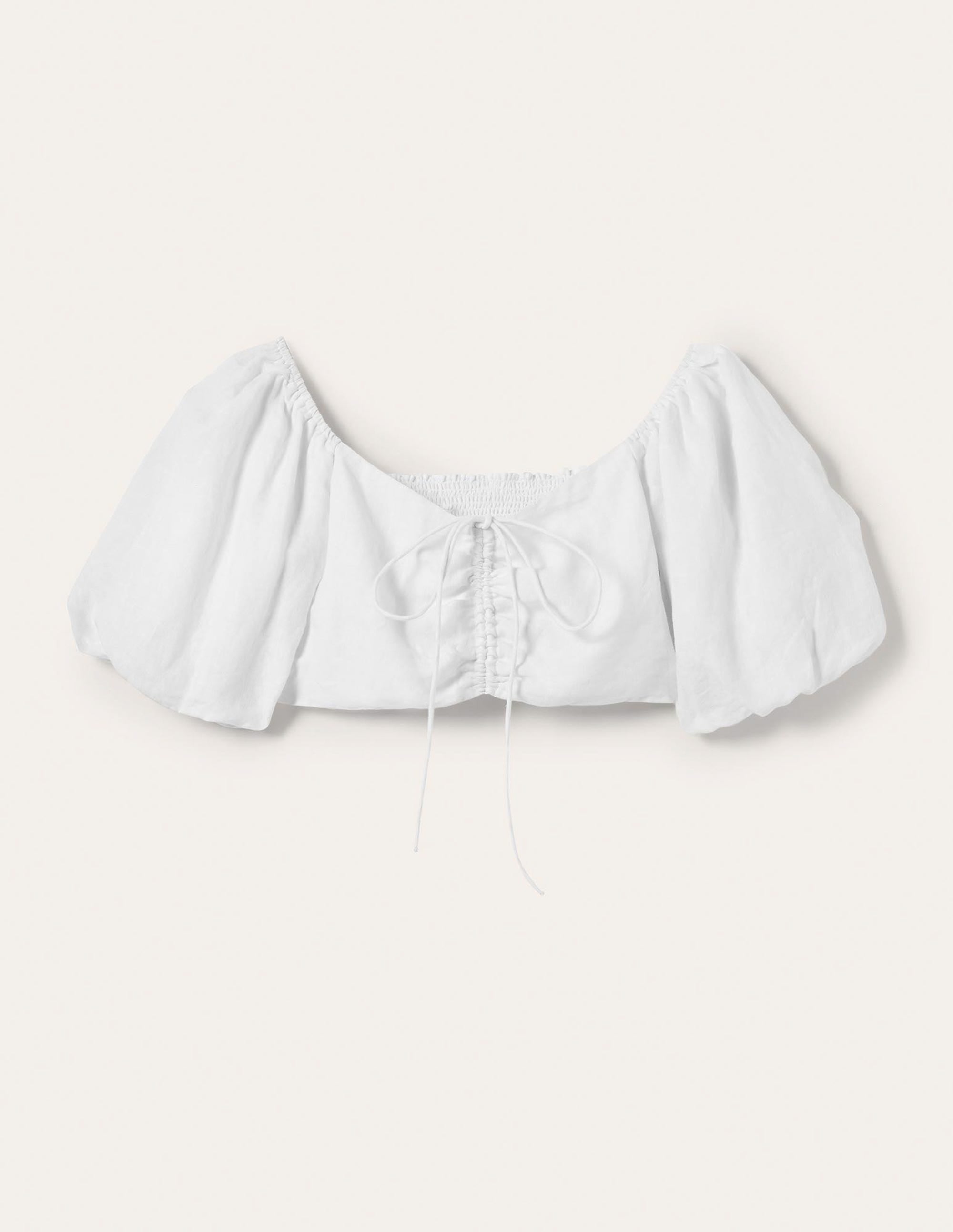 Halterneck Cut Out Crop Top-White - Image 9