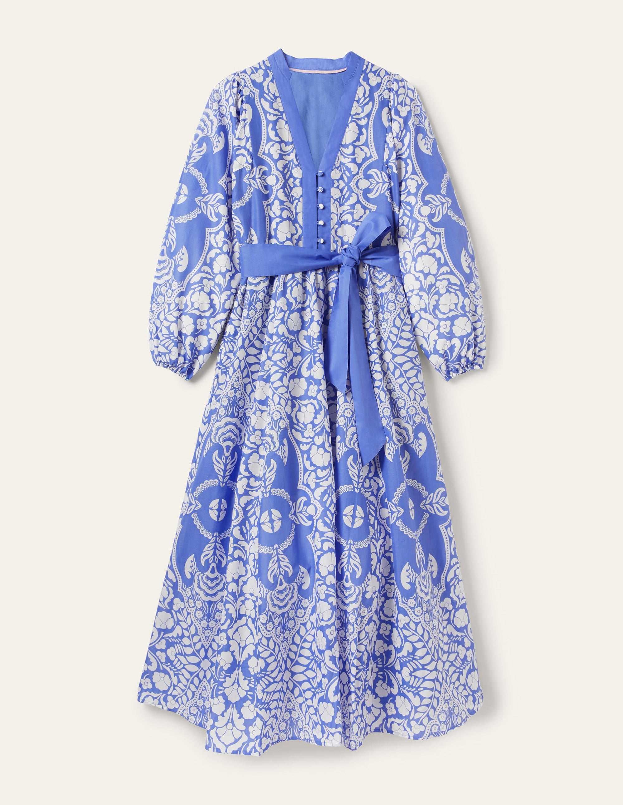 Robe longue Amelia en coton-Jacinthe des bois, motif Passion Bloom - Image 6
