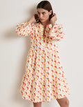 Relaxed Linen Tiered Dress-Ivory Shrimpy