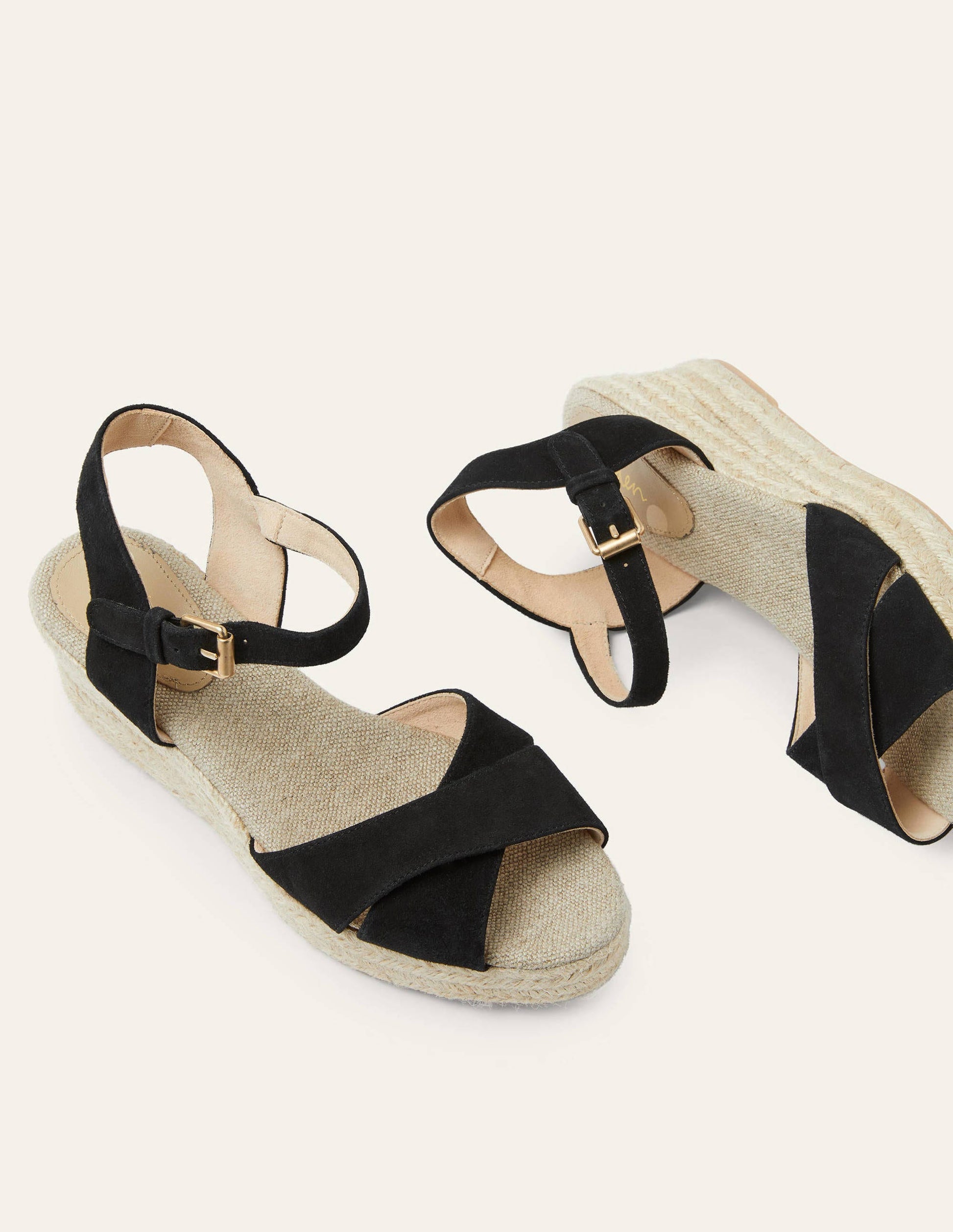 Compensées Jasmine façon espadrilles-Noir-1