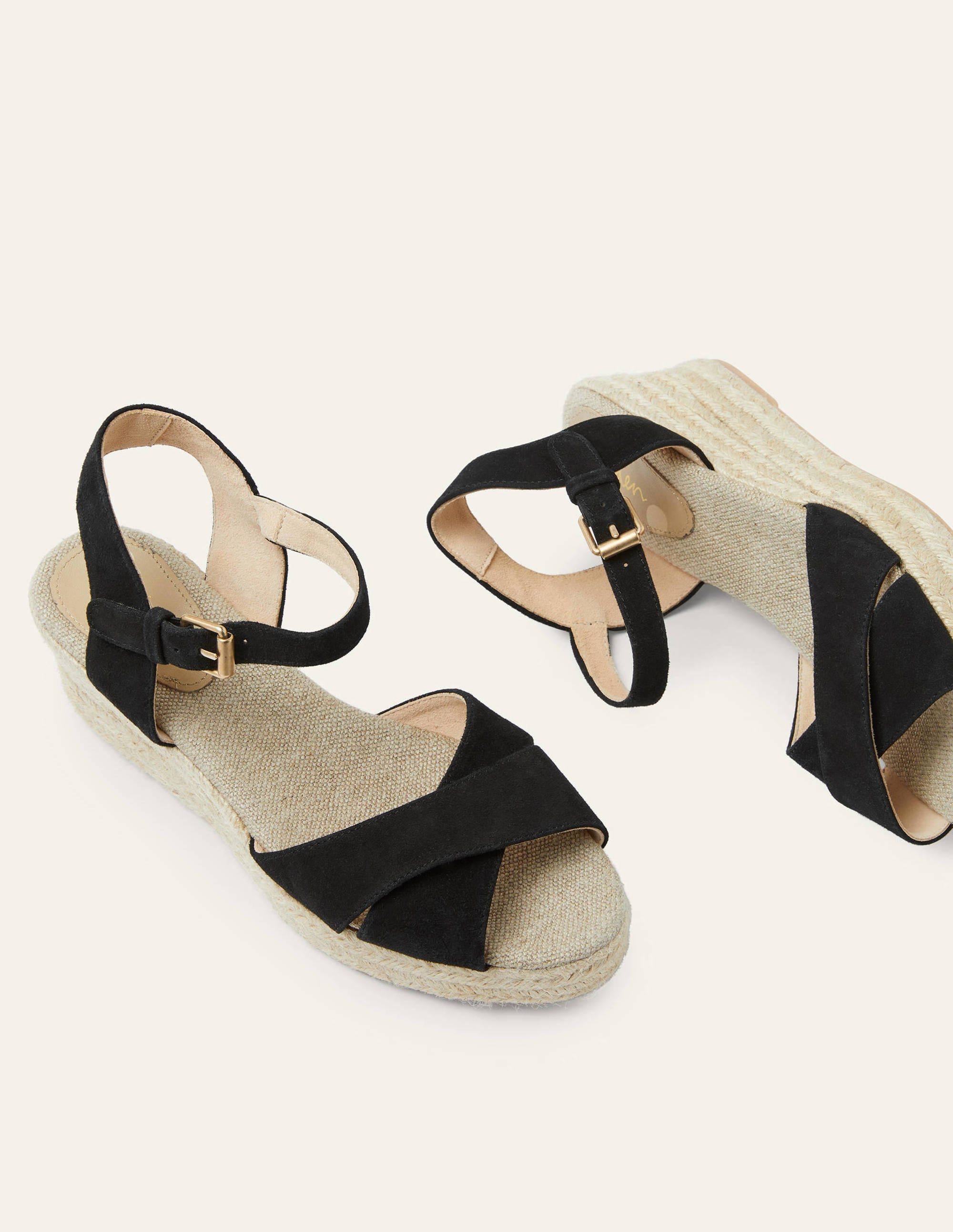 Compensées Jasmine façon espadrilles-Noir - Image 1