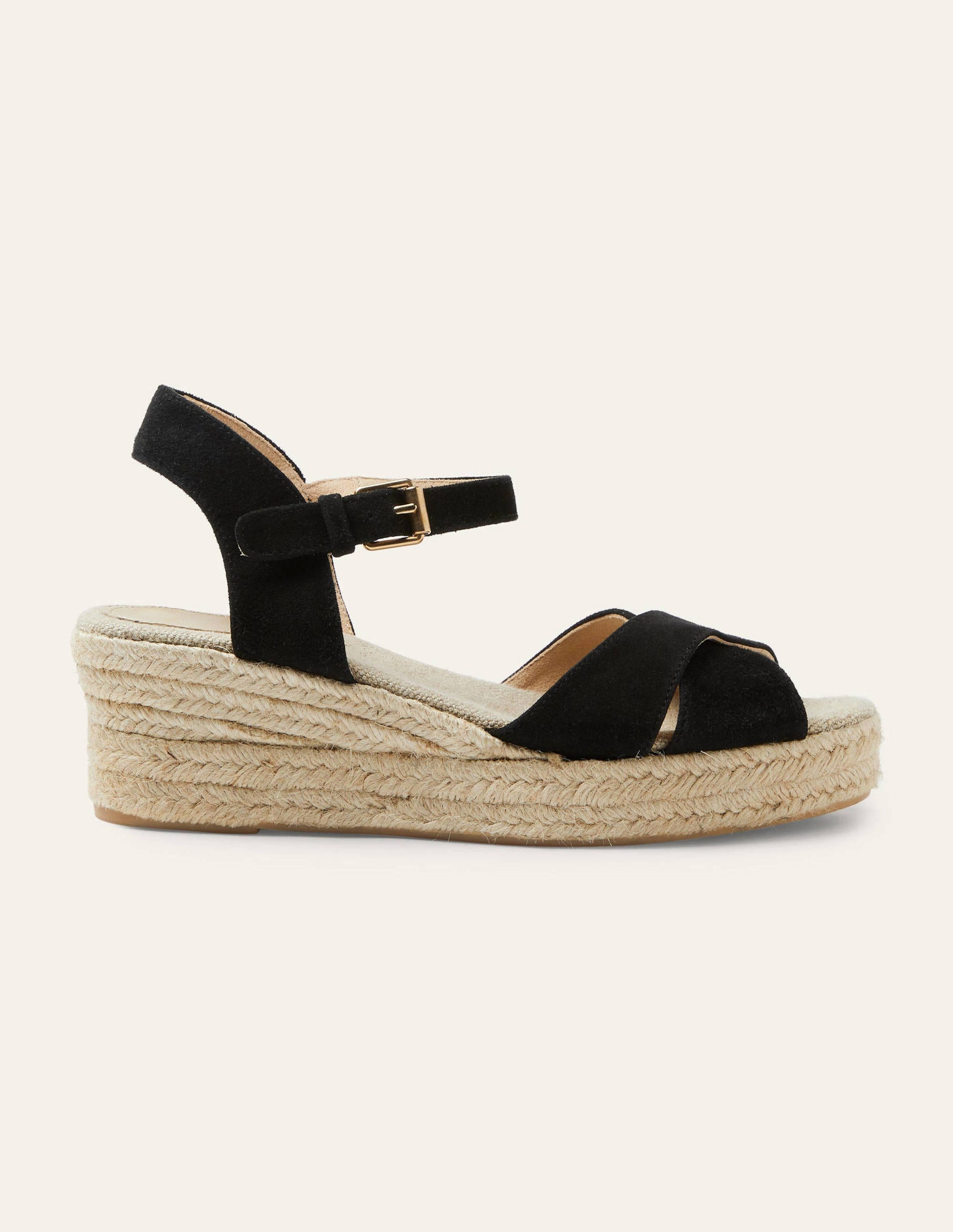 Compensées Jasmine façon espadrilles-Noir-2