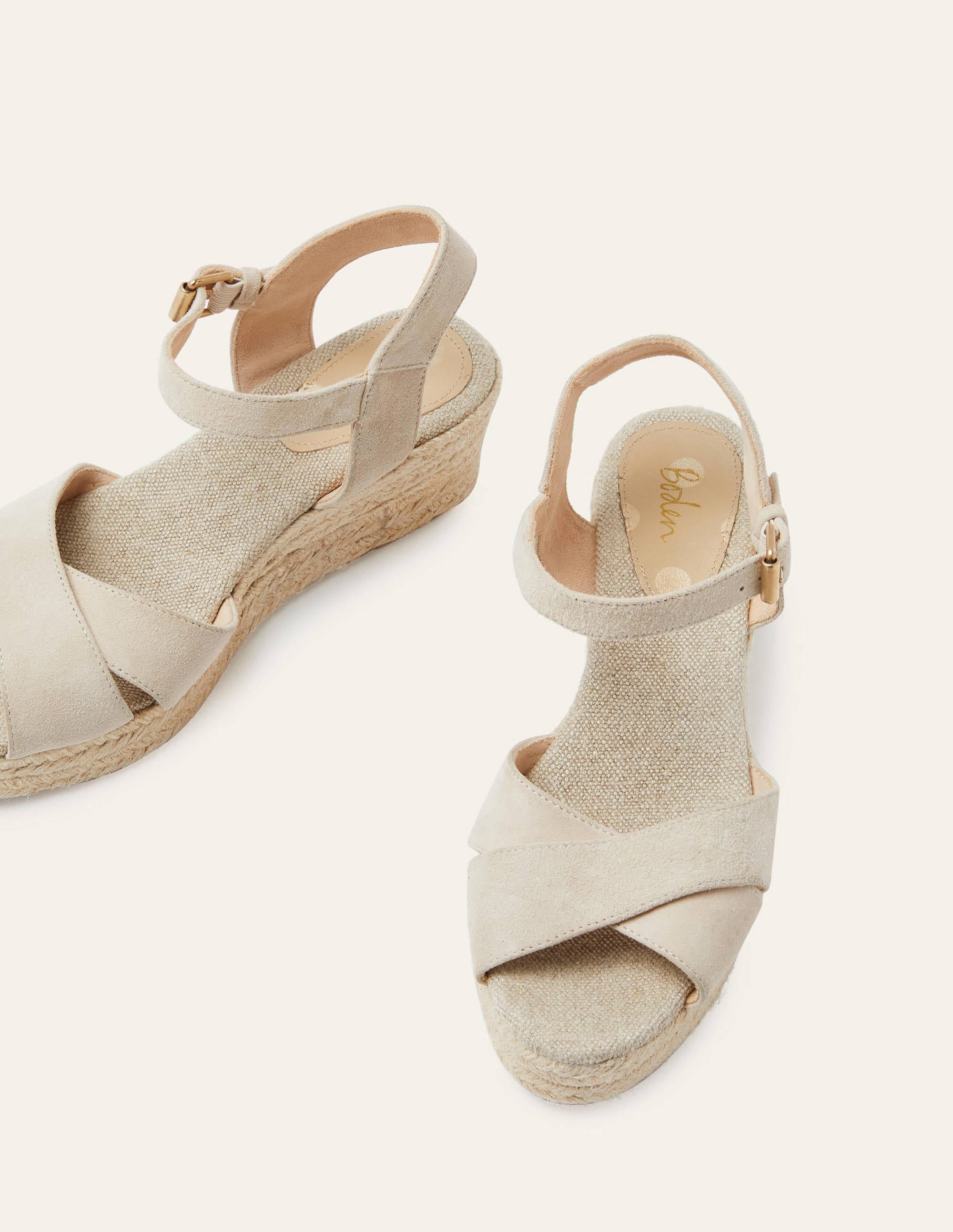 Compensées Jasmine façon espadrilles-Avoine - Image 1