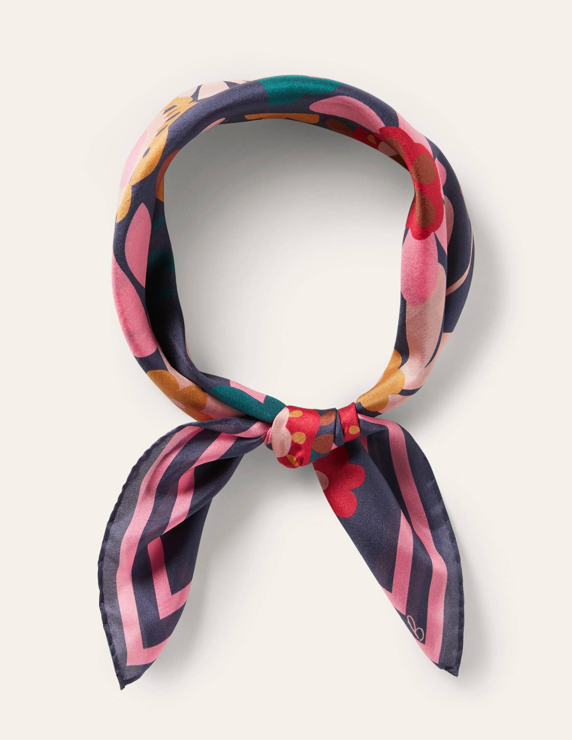 Seidenhalstuch-Navy, Blüten - Image 2