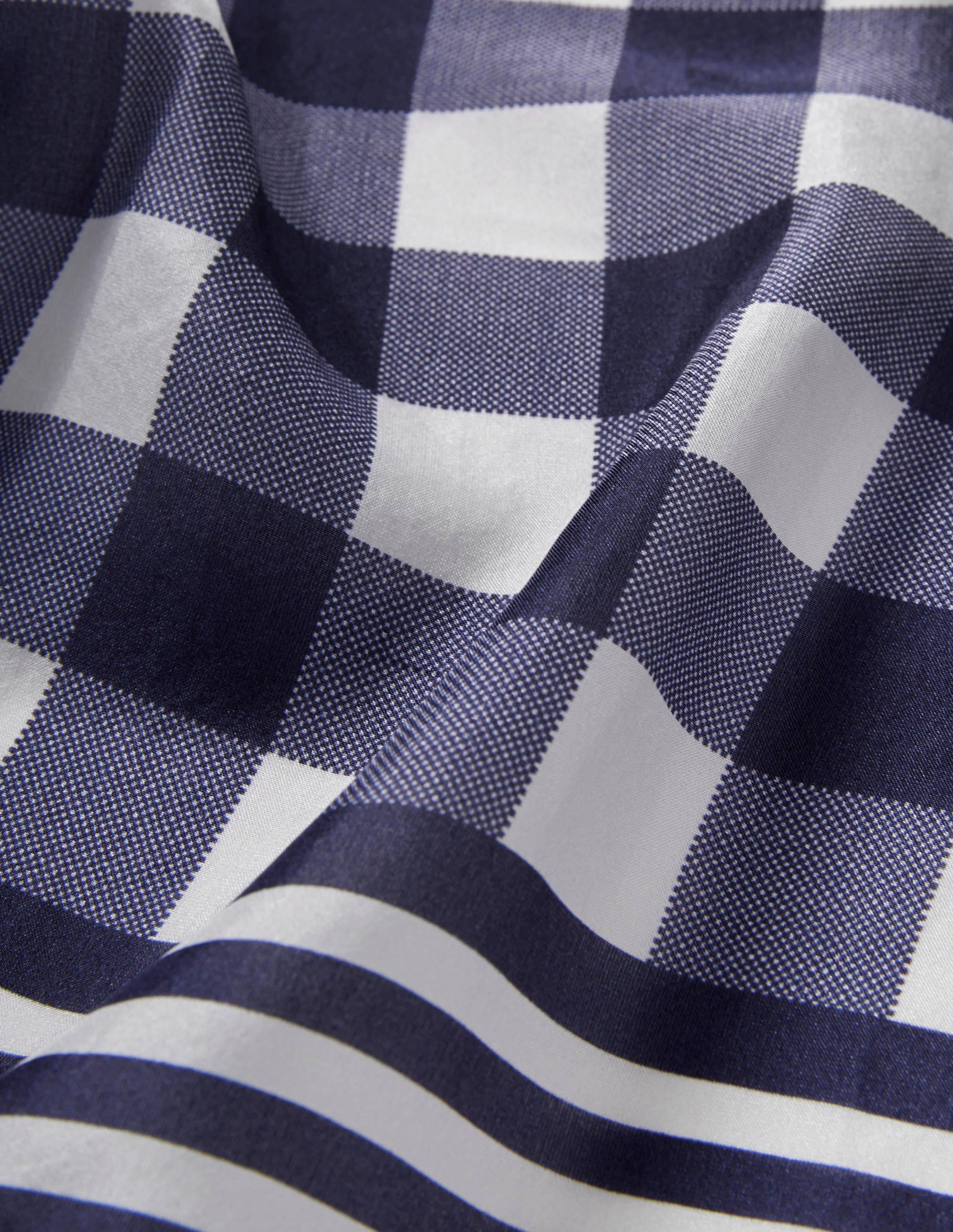 Seidenhalstuch-Navy, Vichykaros - Image 2