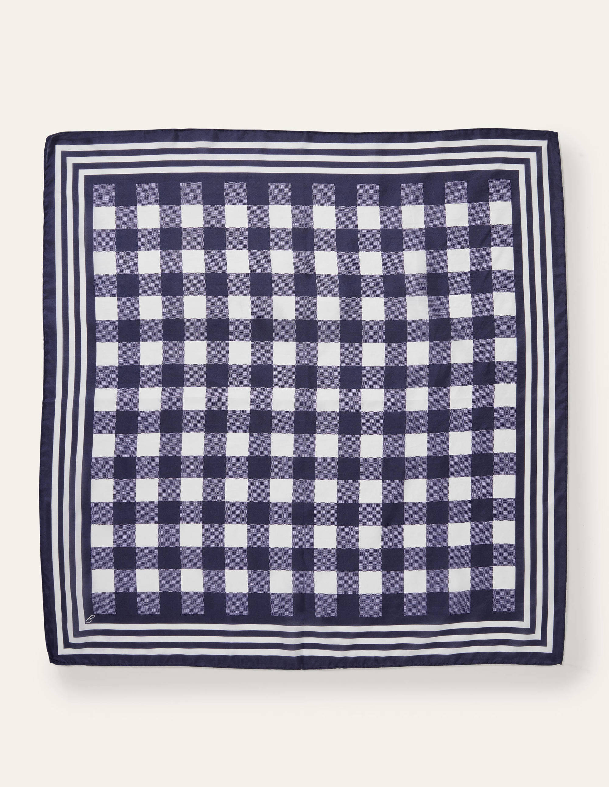 Seidenhalstuch-Navy, Vichykaros - Image 3