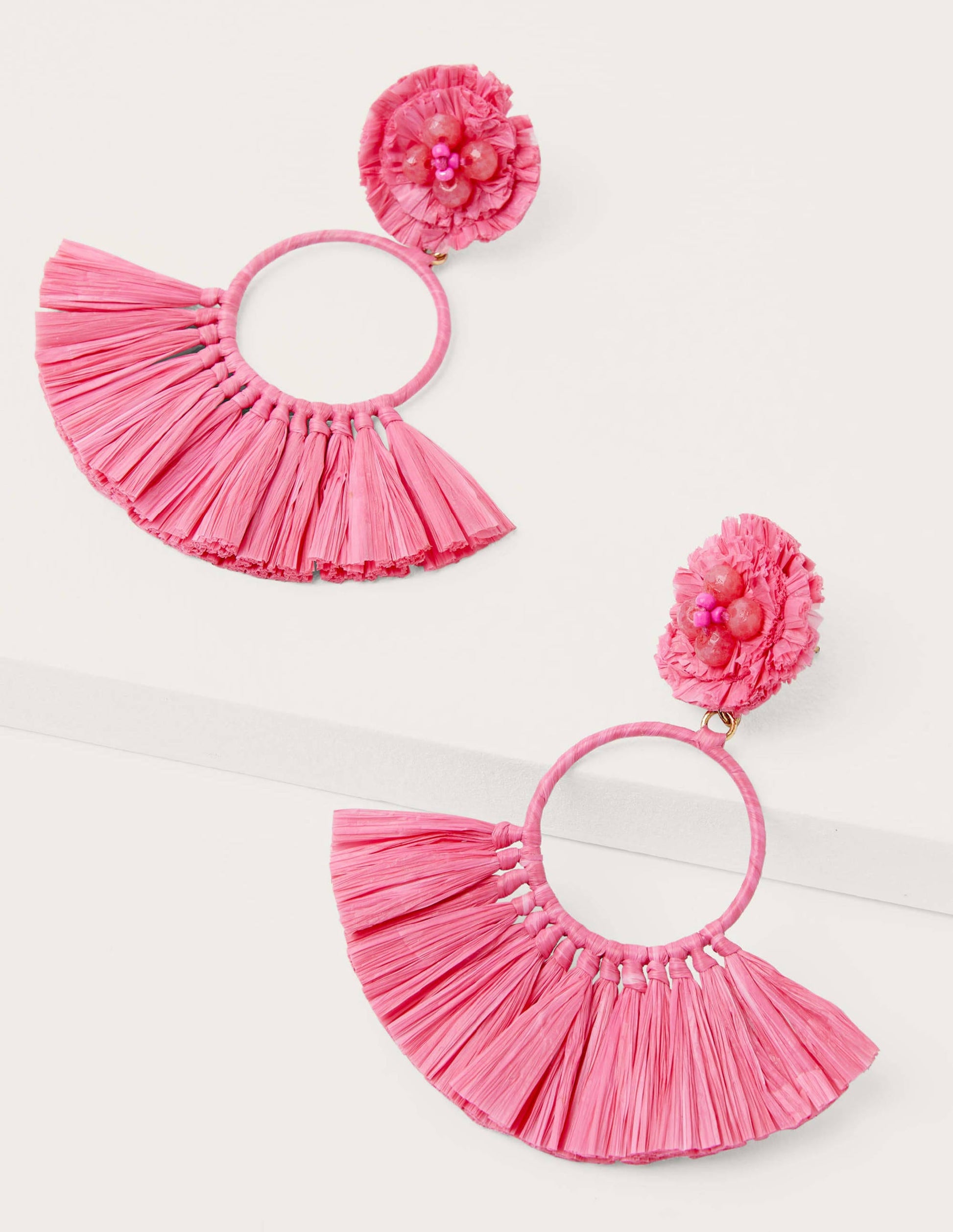 Tassel Ring Earrings-Formica Pink-1