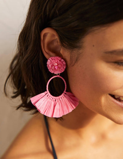 Tassel Ring Earrings-Formica Pink-2
