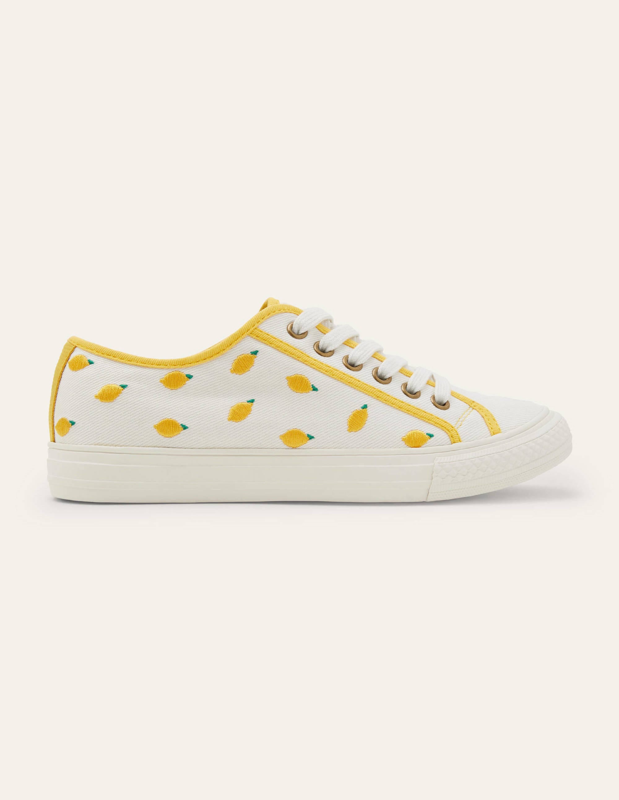 Tennis en toile de coton-Écru, citrons - Image 2