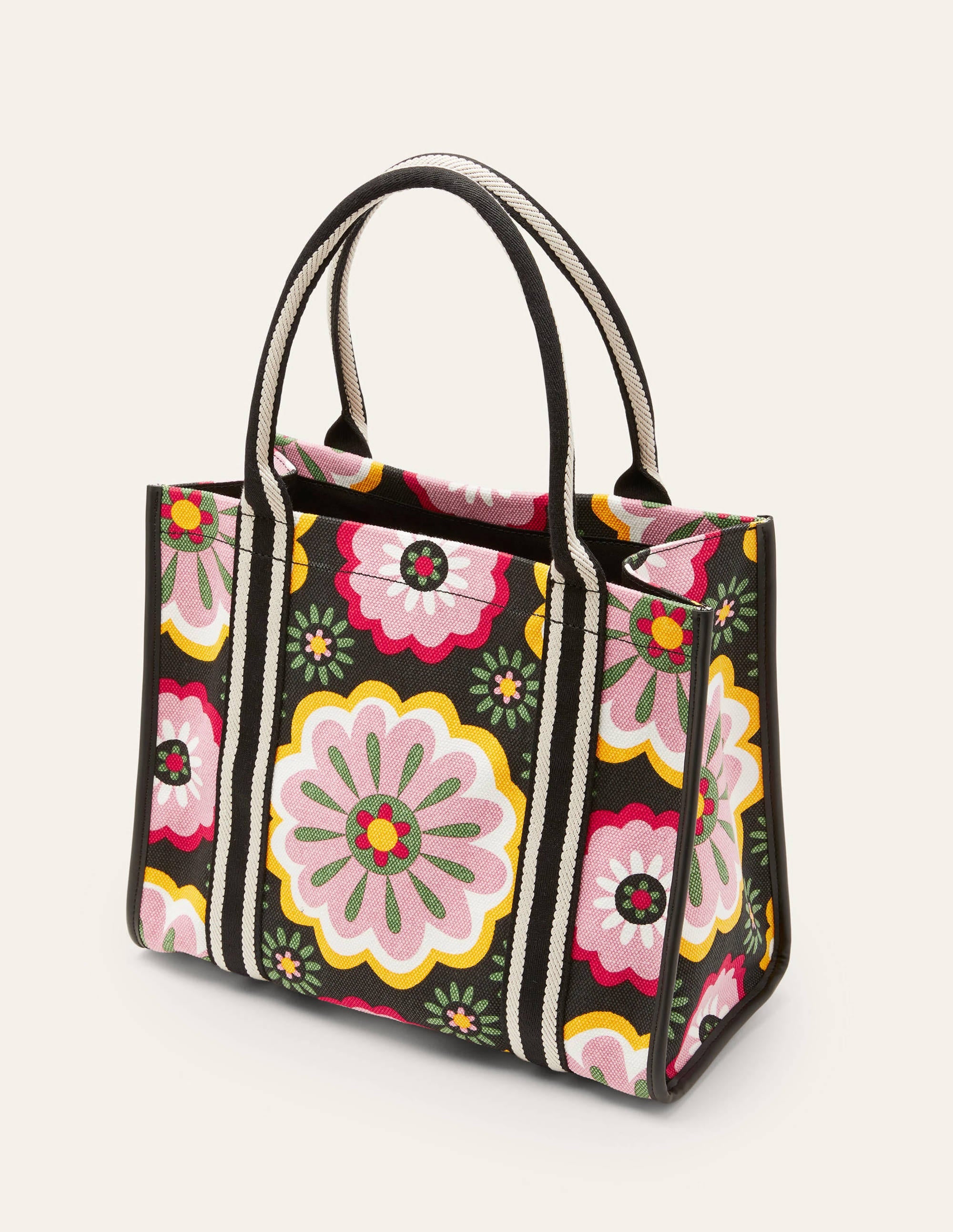 Tilda Canvas-Tragetasche-Schwarz, Üppige Gänseblümchen - Image 3