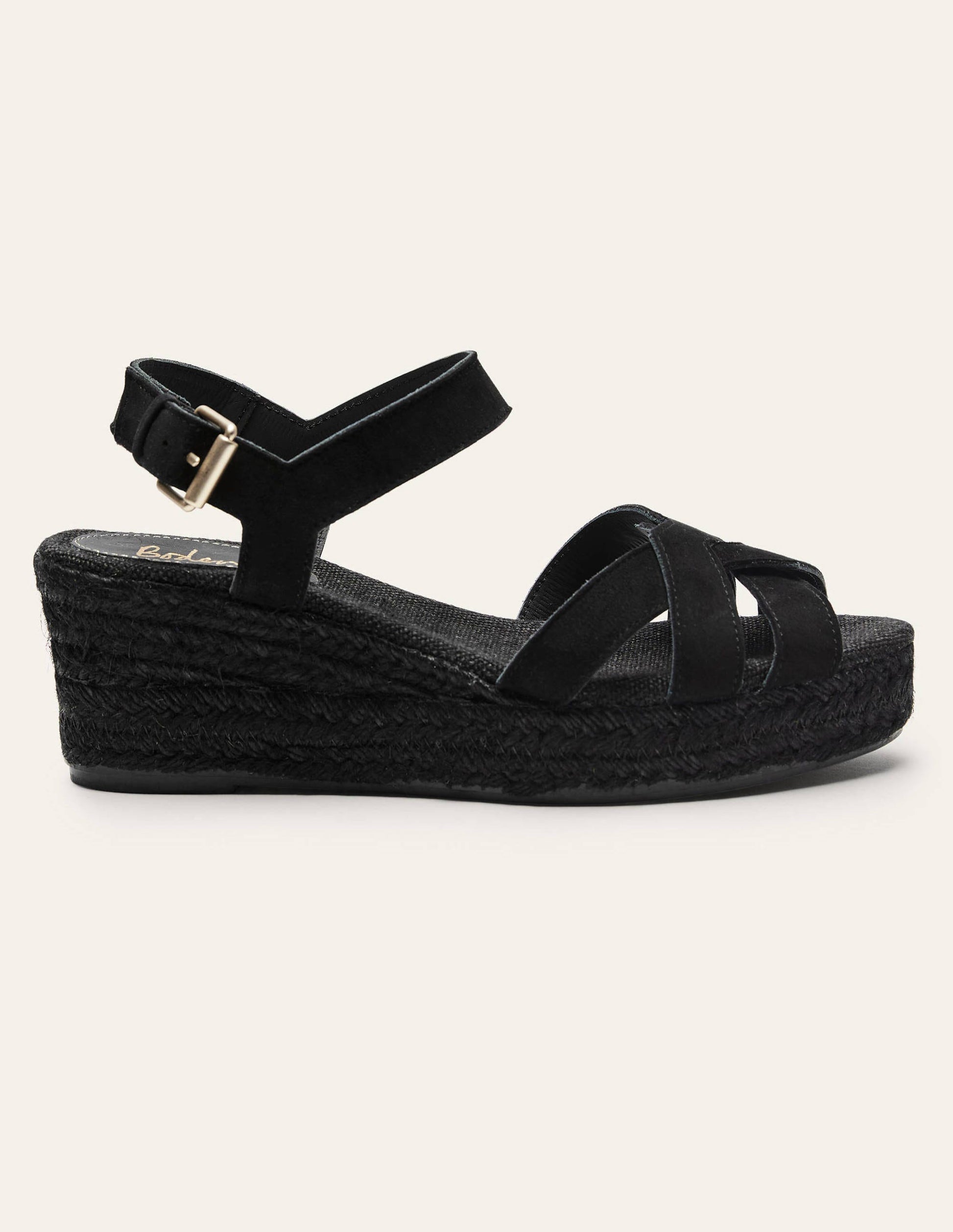 Espadrilles compensées géométriques-Noir-2