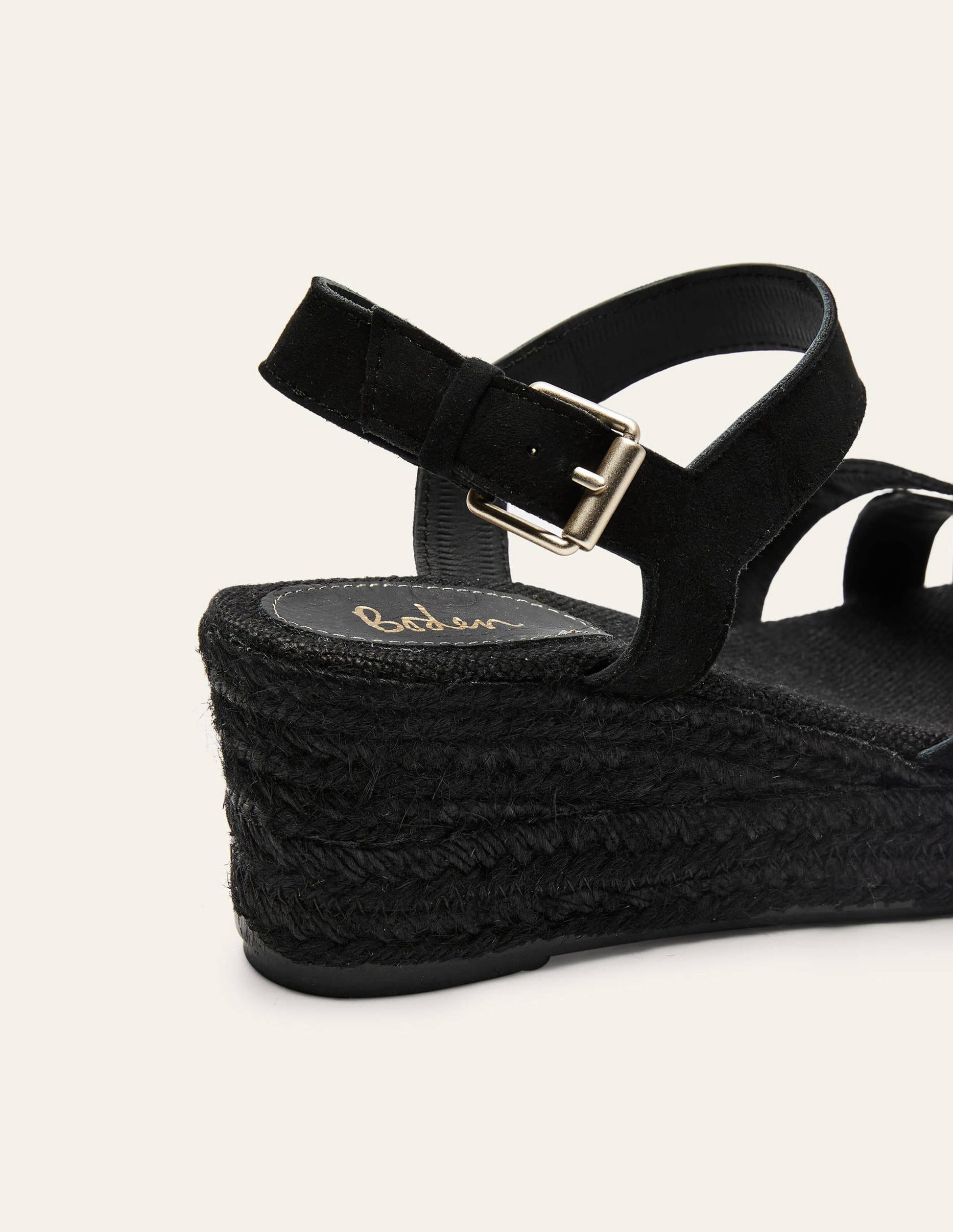 Espadrilles compensées géométriques-Noir-3