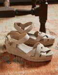 Espadrilles compensées géométriques-Avoine