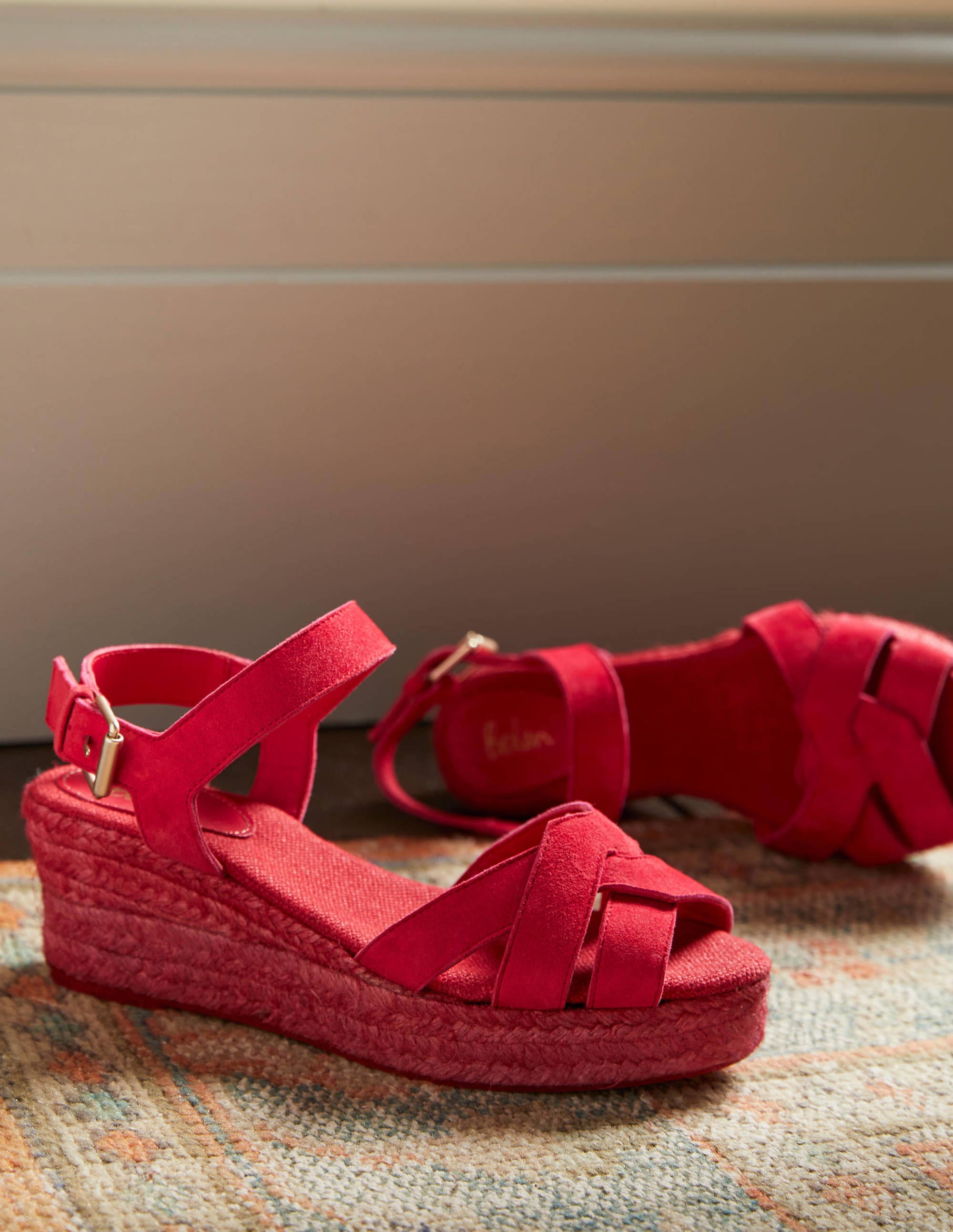 Espadrilles compensées géométriques-Coquelicot vif - Image 1