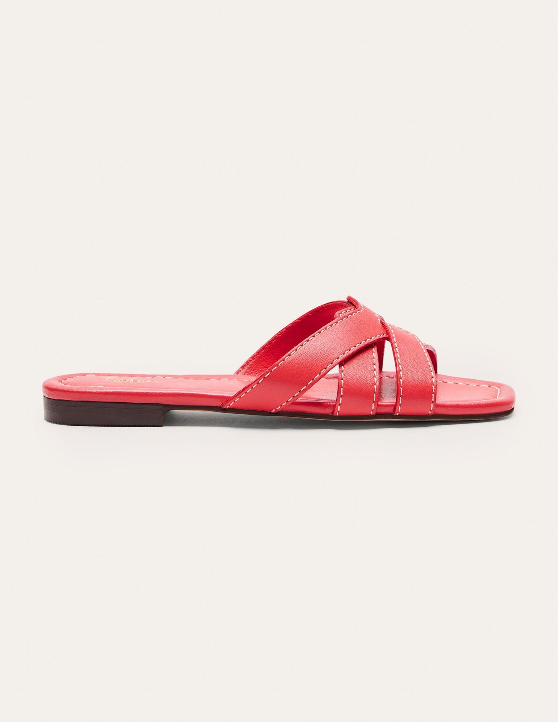 Geometrische flache Slipper-Helles Mohnblumenrot-2