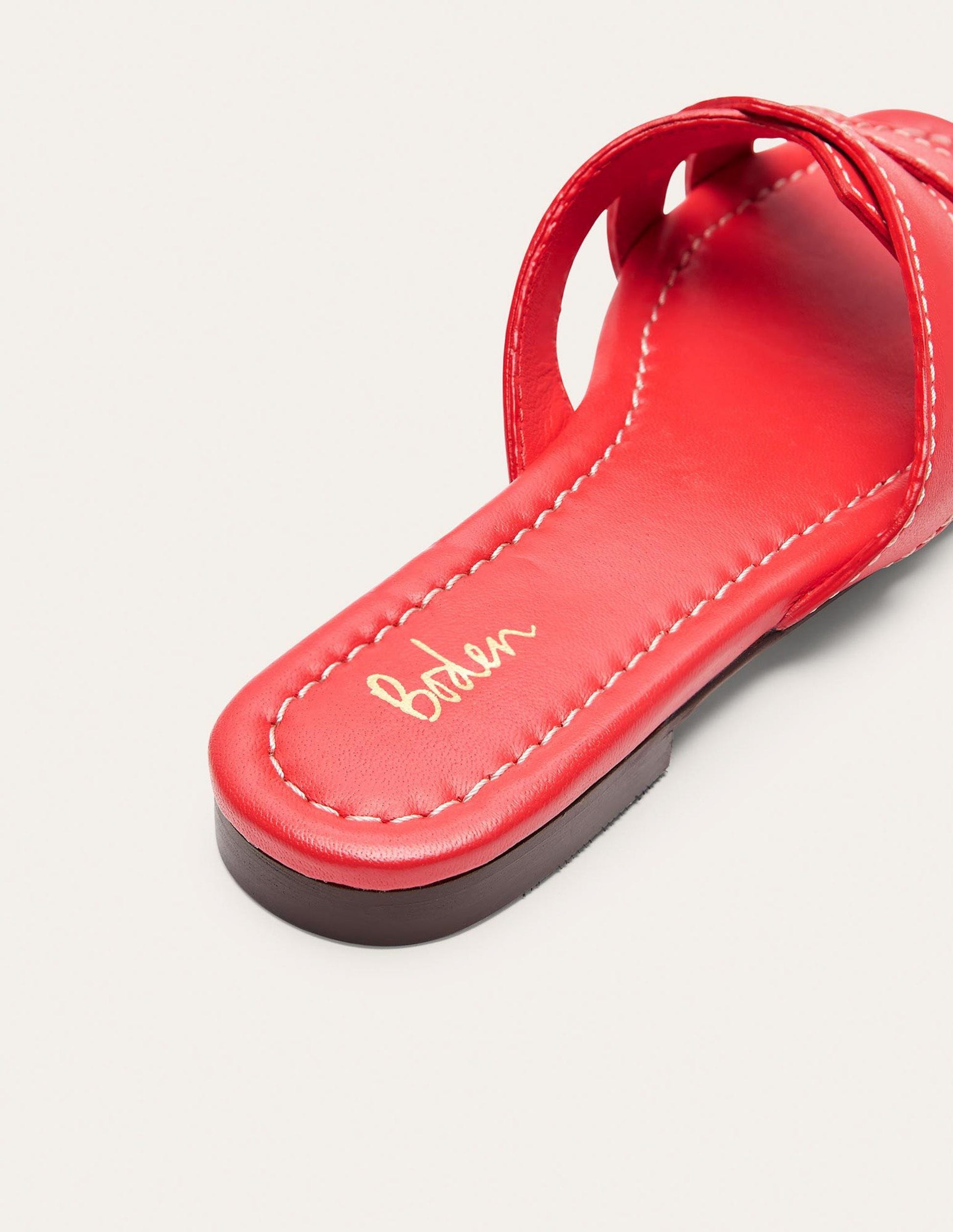 Geometrische flache Slipper-Helles Mohnblumenrot-3